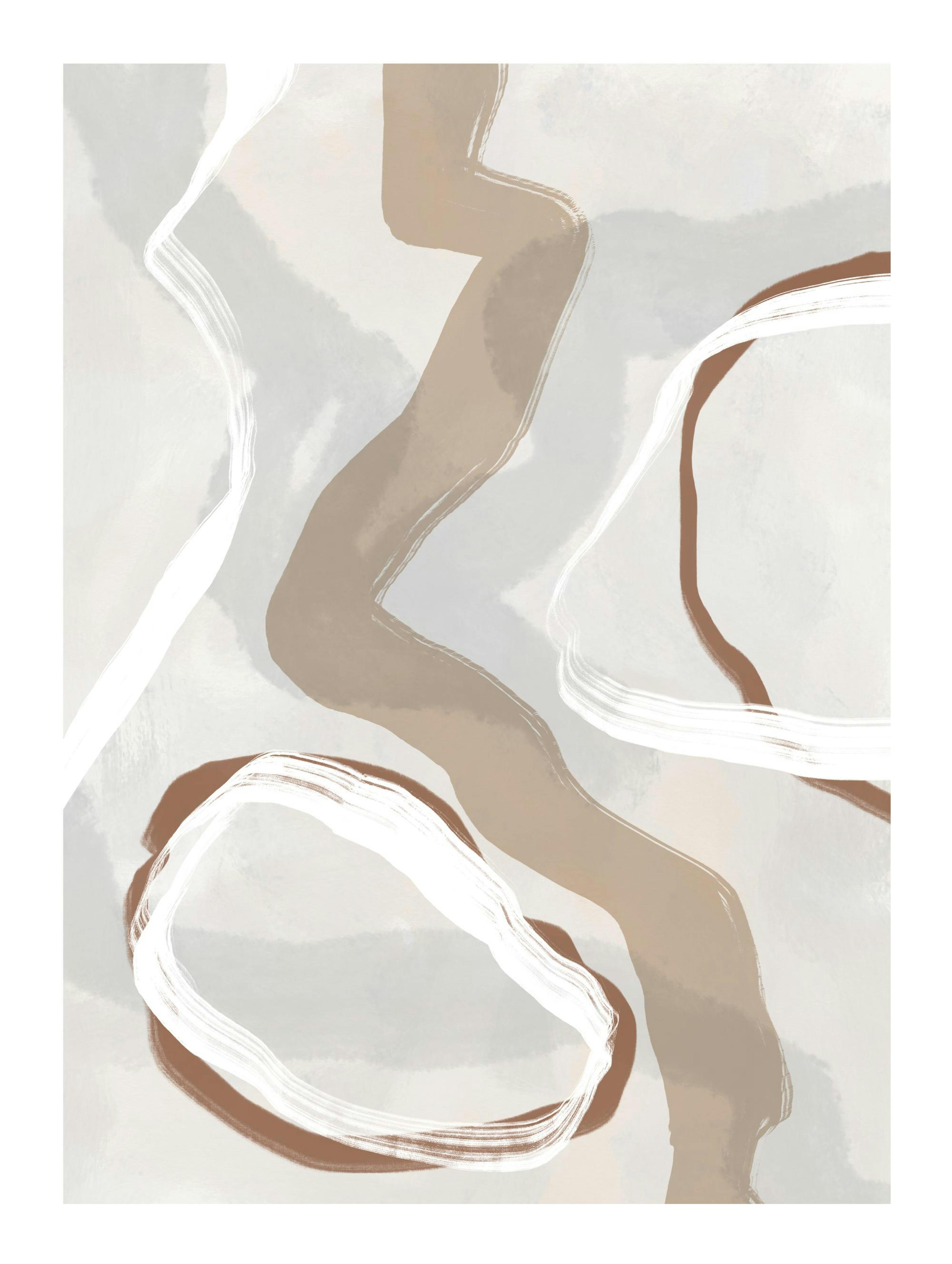 Beige And Blue Abstract No2 Poster
