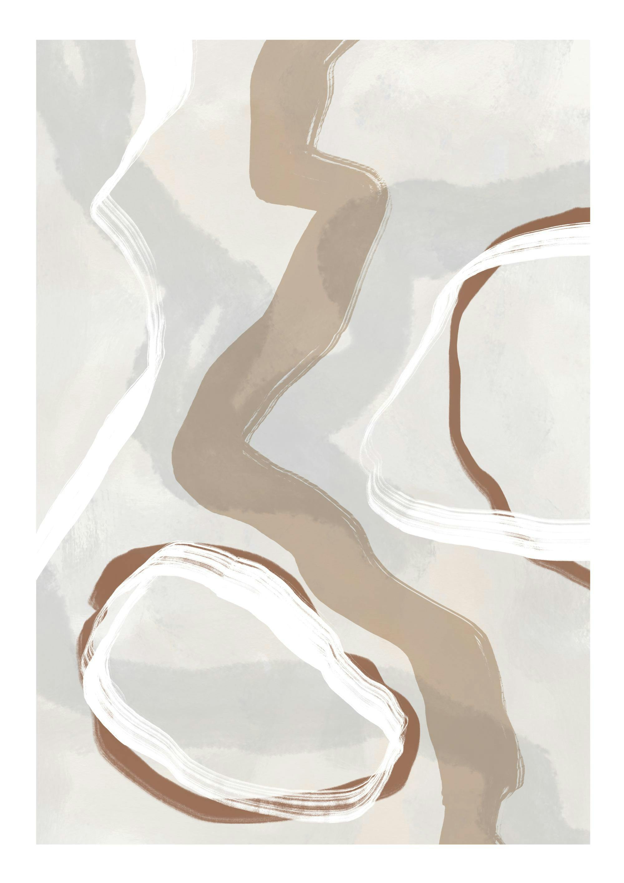 Beige And Blue Abstract No2 Affiche 0