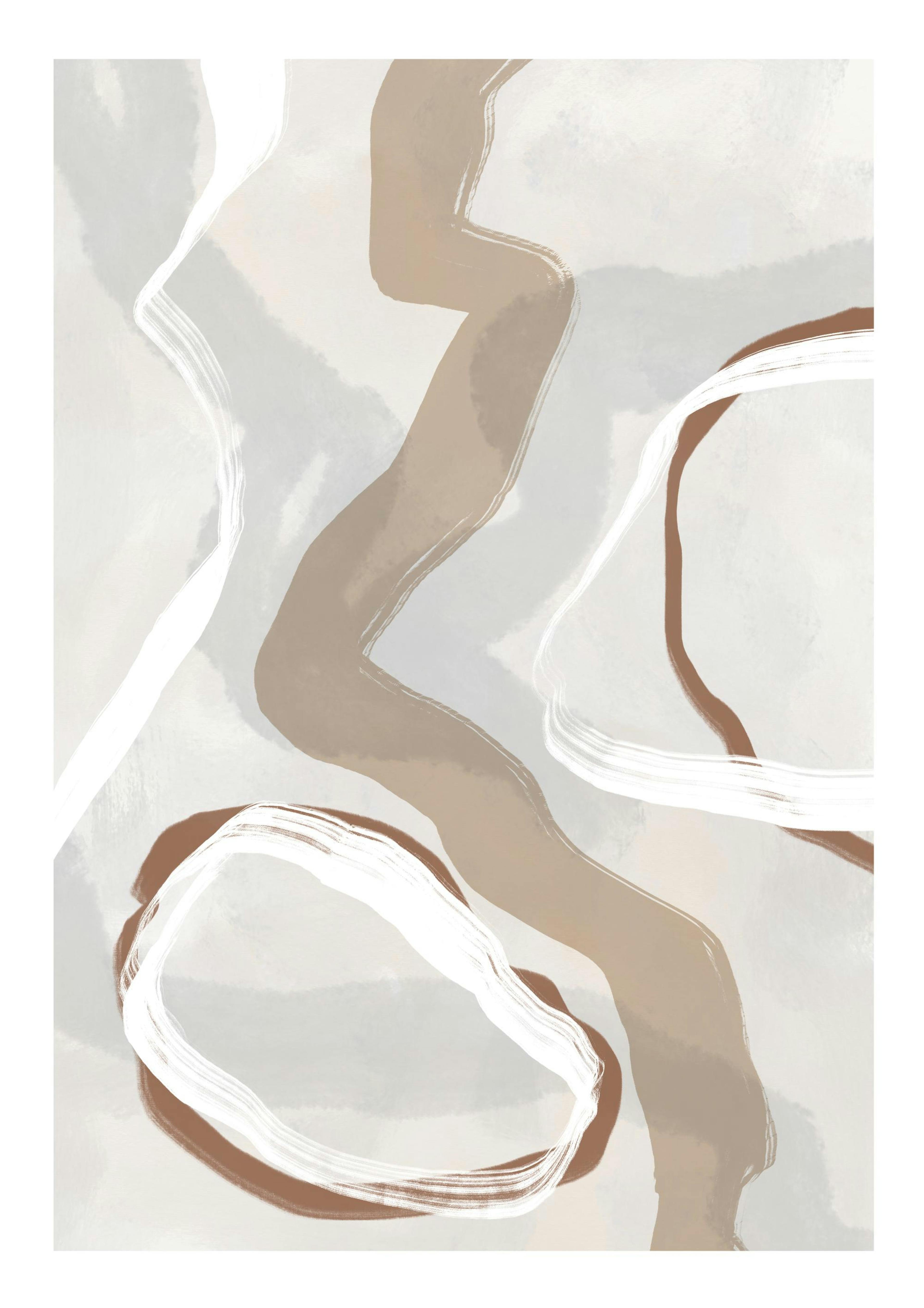 Beige And Blue Abstract No2 Plakat 0