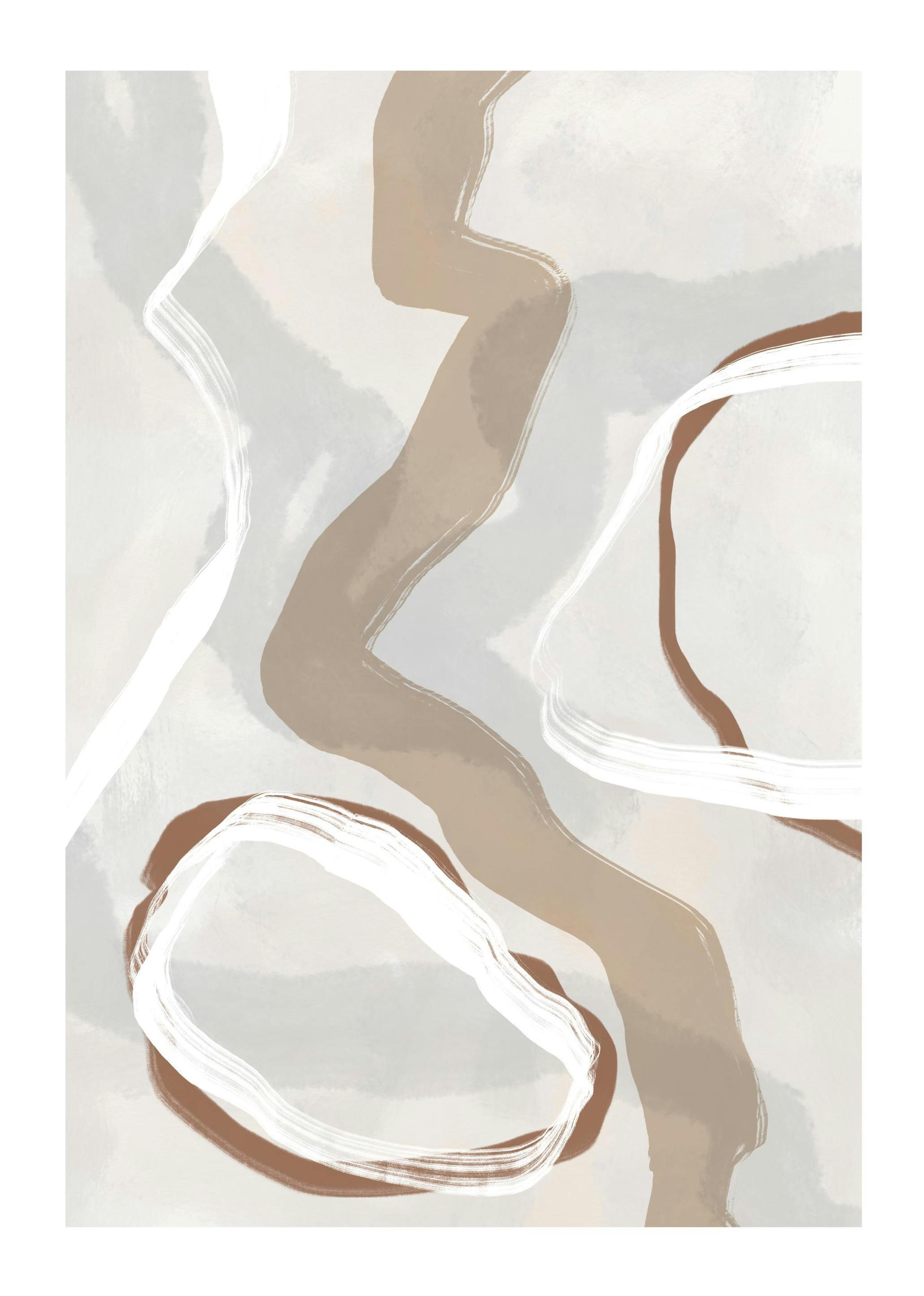 Beige And Blue Abstract No2 Print (30x40 cm)