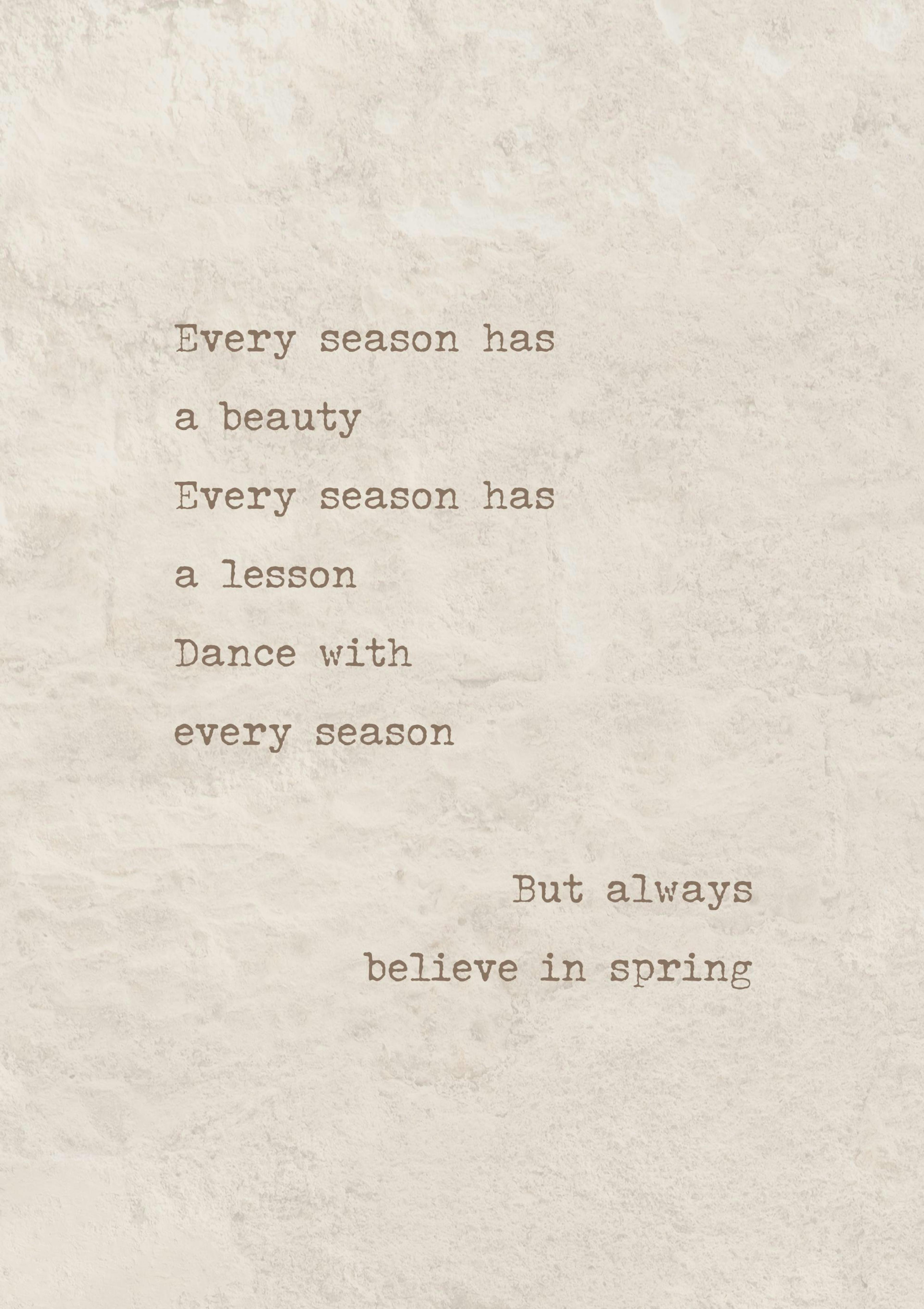 Seasonal Poem Poster