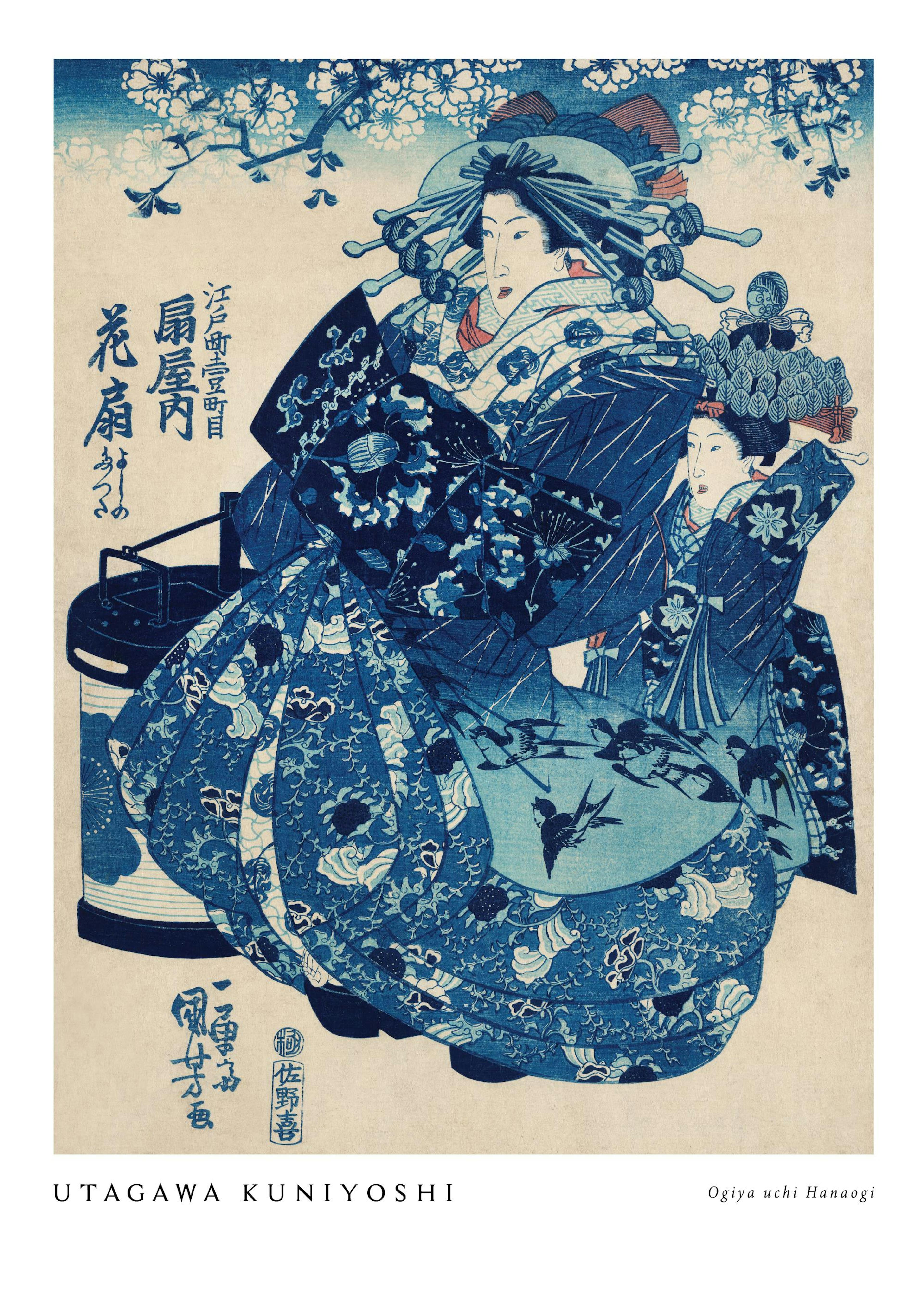 Utagawa Kuniyoshi - Ogiya uchi Hanaogi Affiche 0