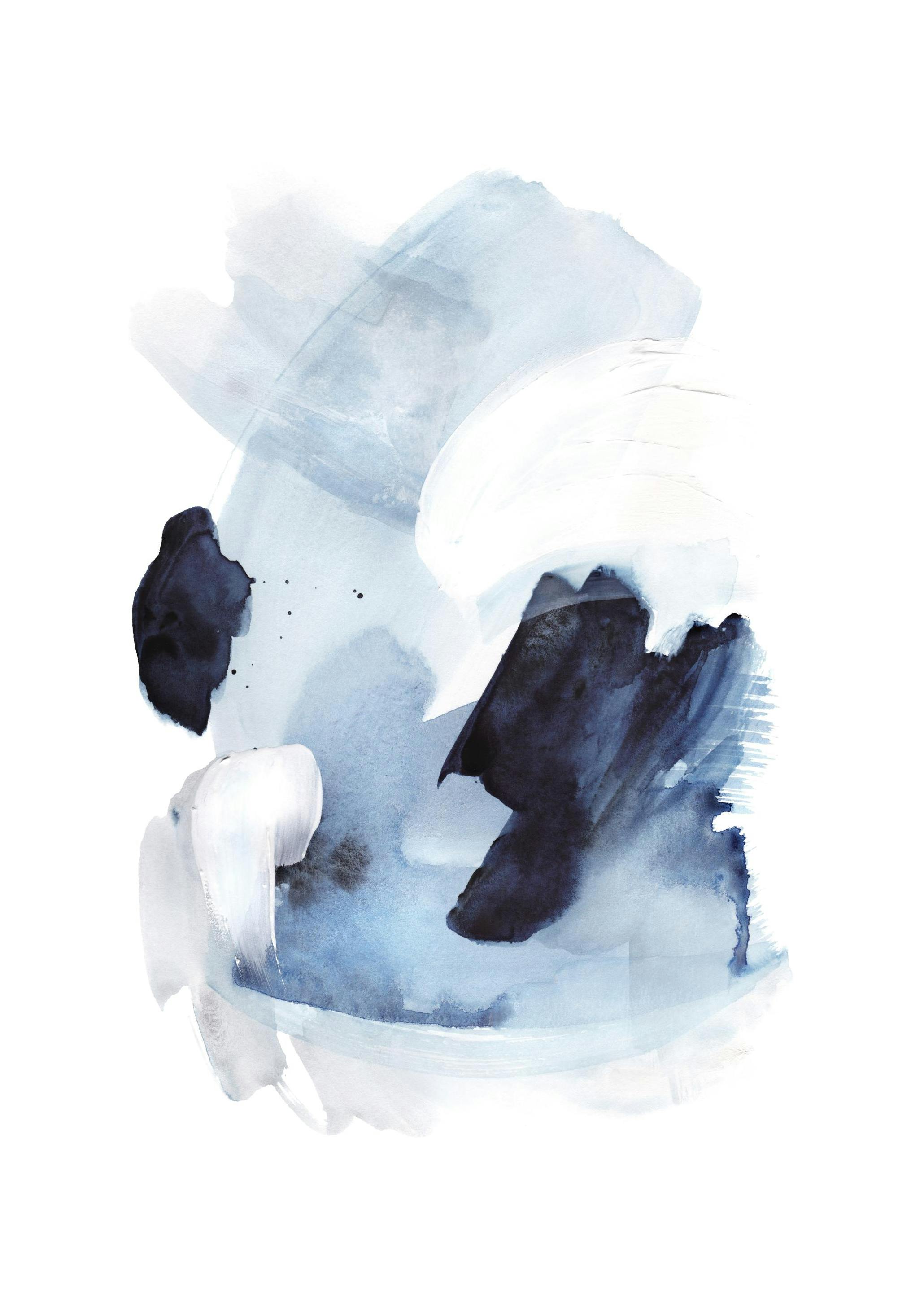 Watercolor Blues No1 Plakat (30x40 cm)- Obrazy akwarelowe
