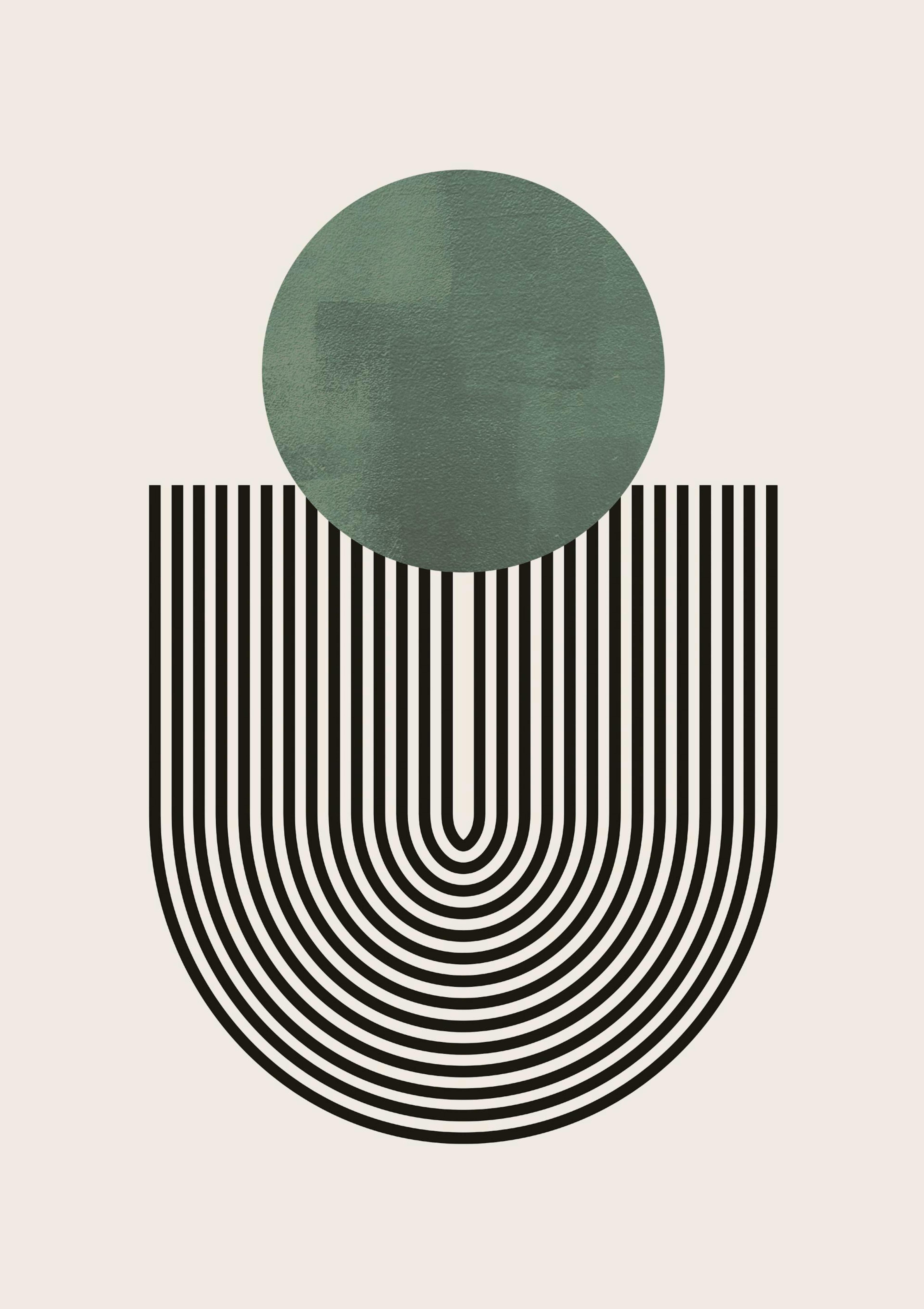 Mid Century Green No1 Print