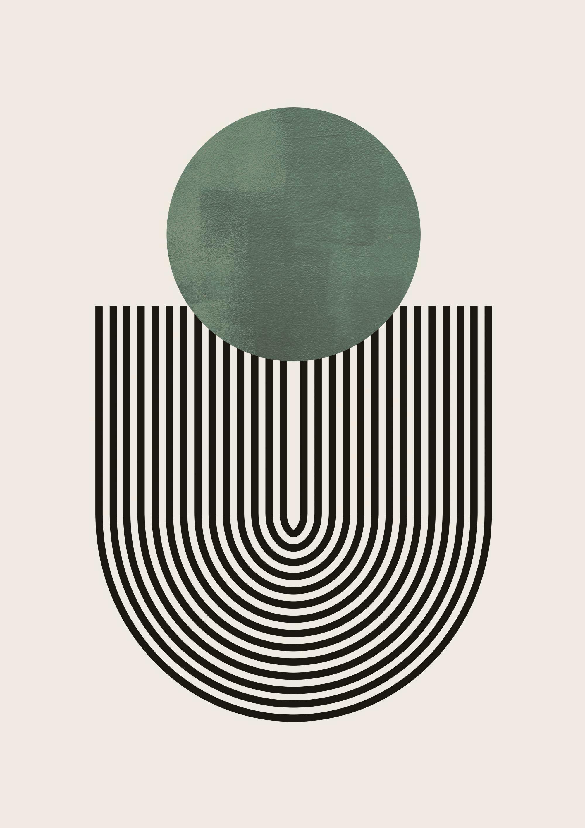 Mid Century Green No1 Print 0