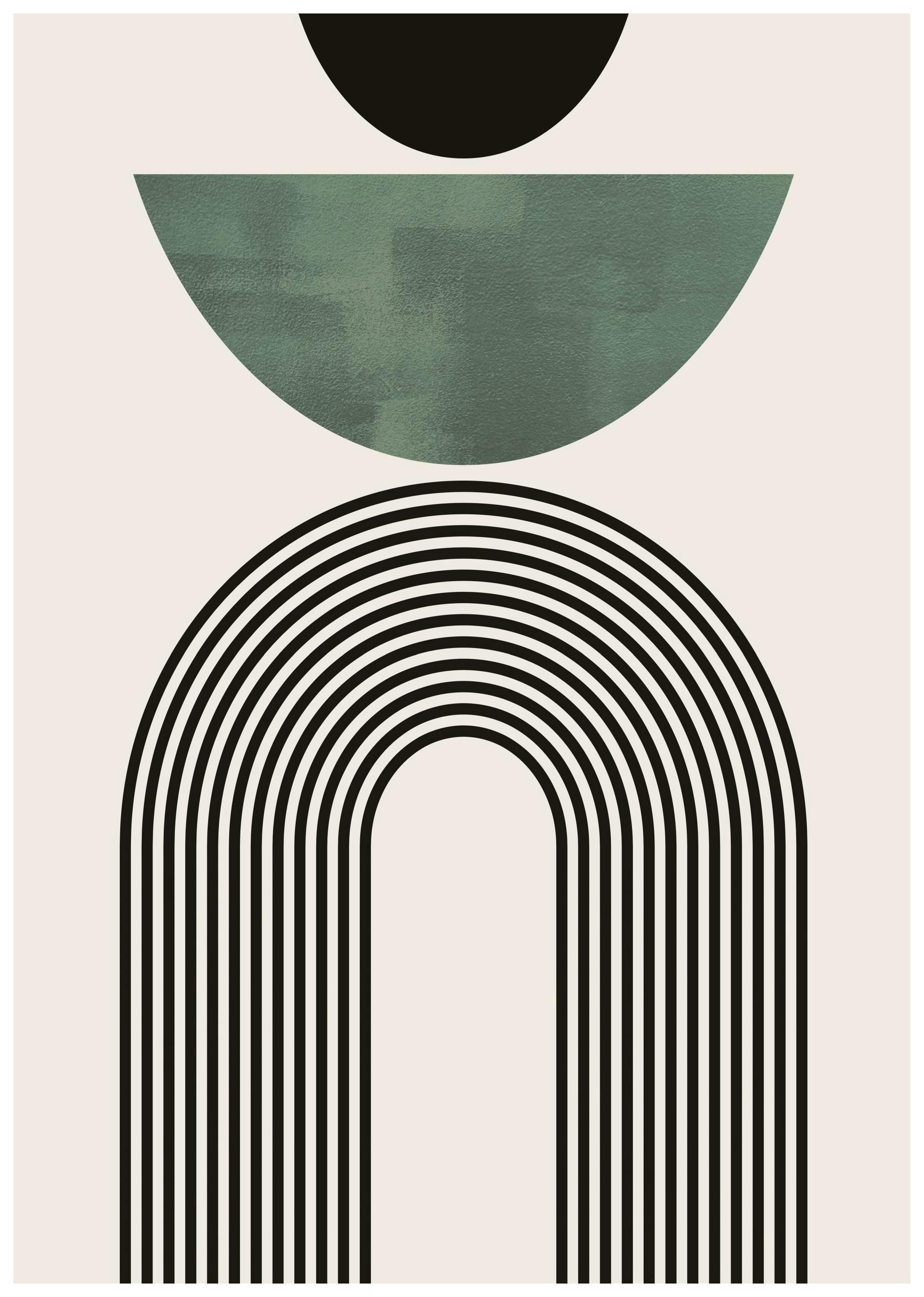 Prints - Mid Century Green No2 Print (70x100 cm) - Graphic art prints
