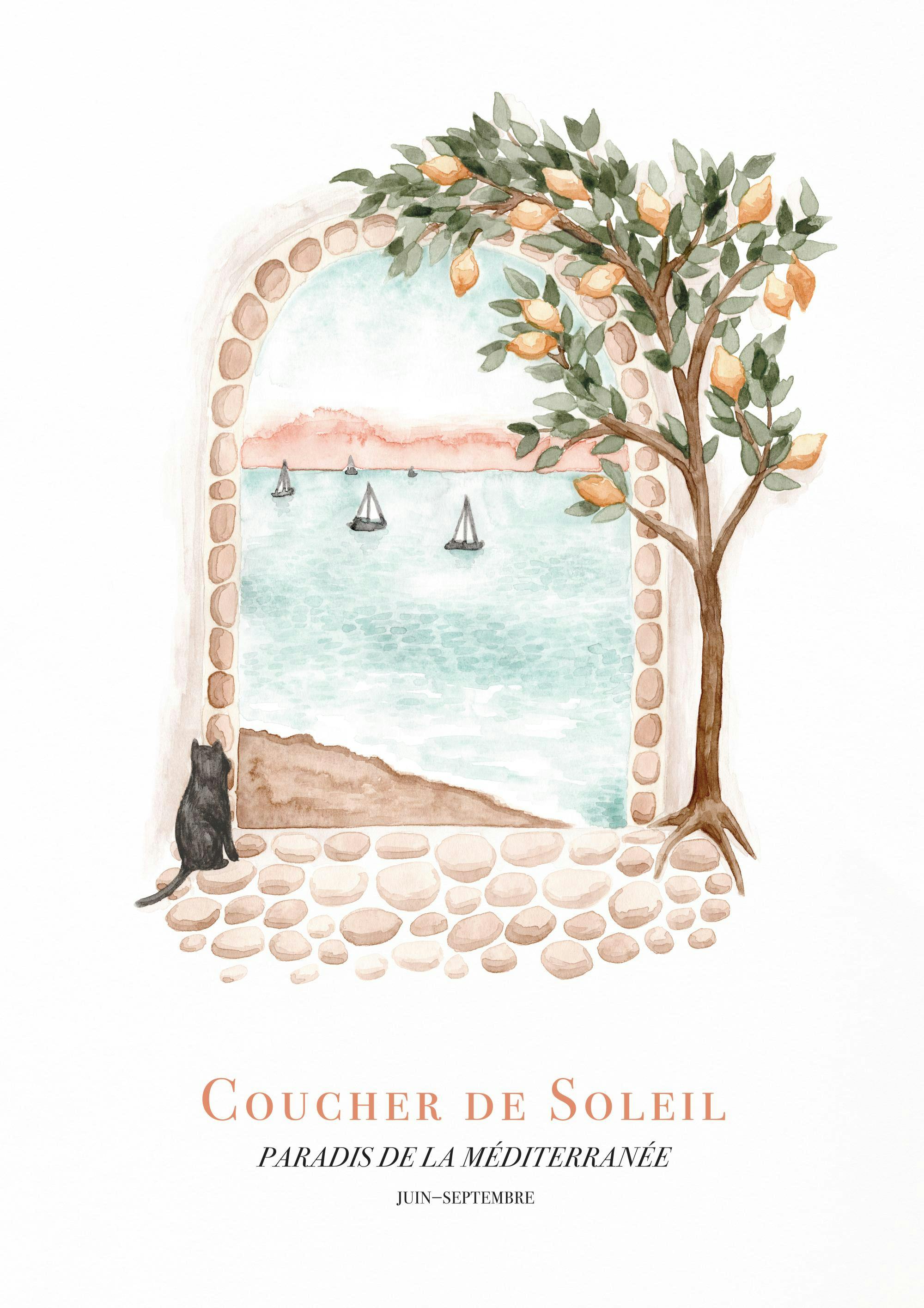 Watercolor Sunset Poster 0