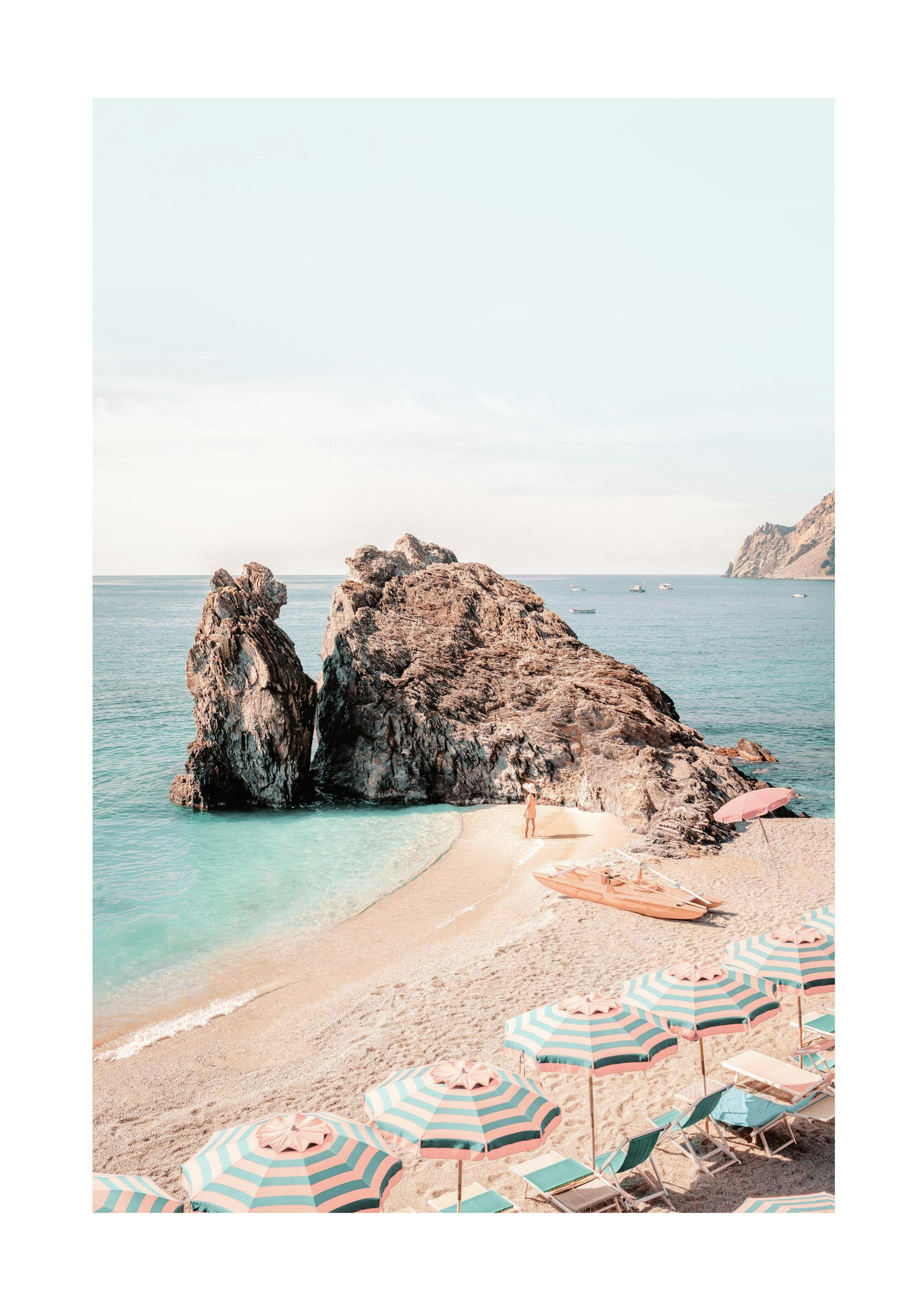 Umbrellas on Beach Poster 0