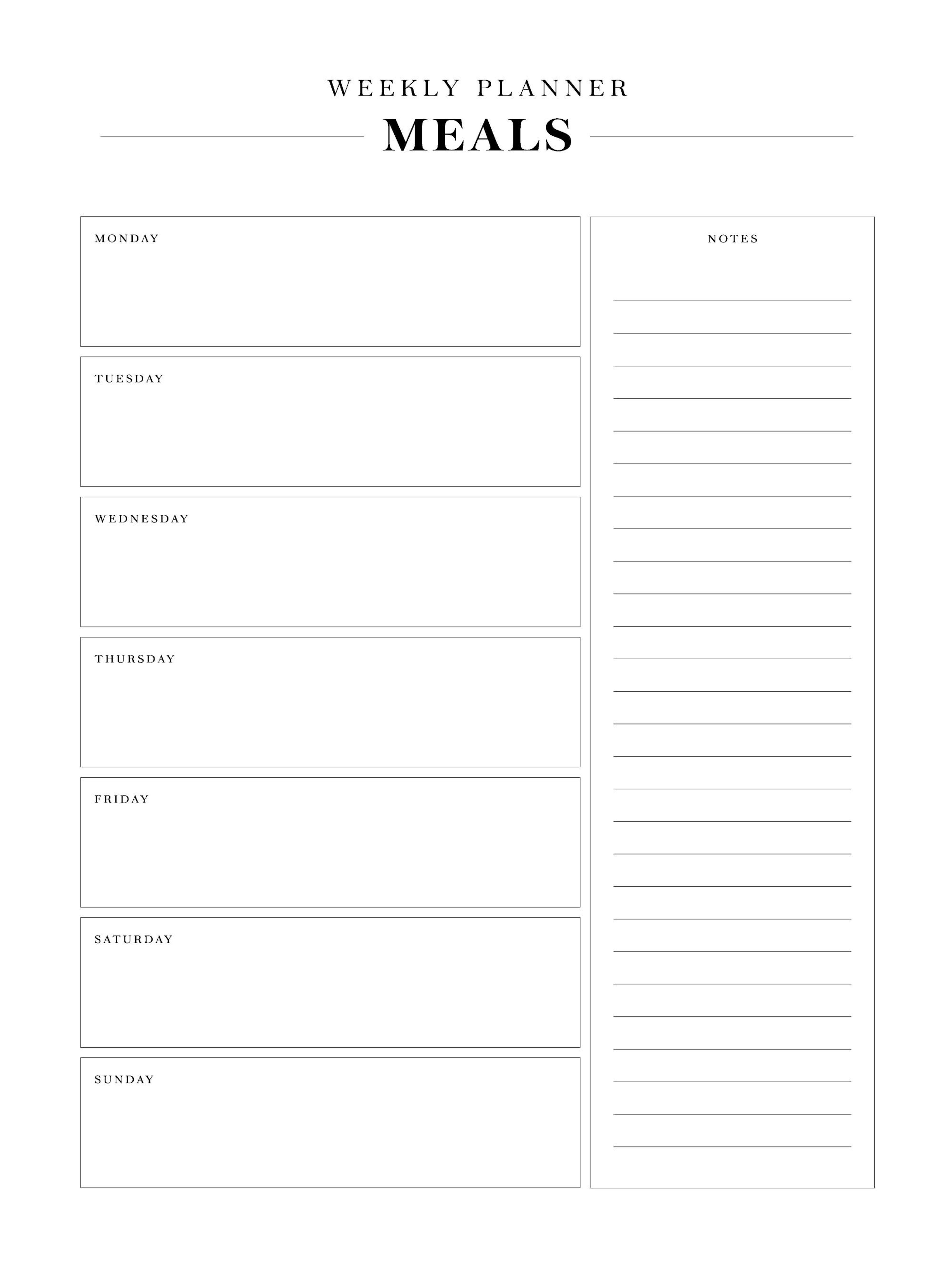 Weekly Meal Planner Poster