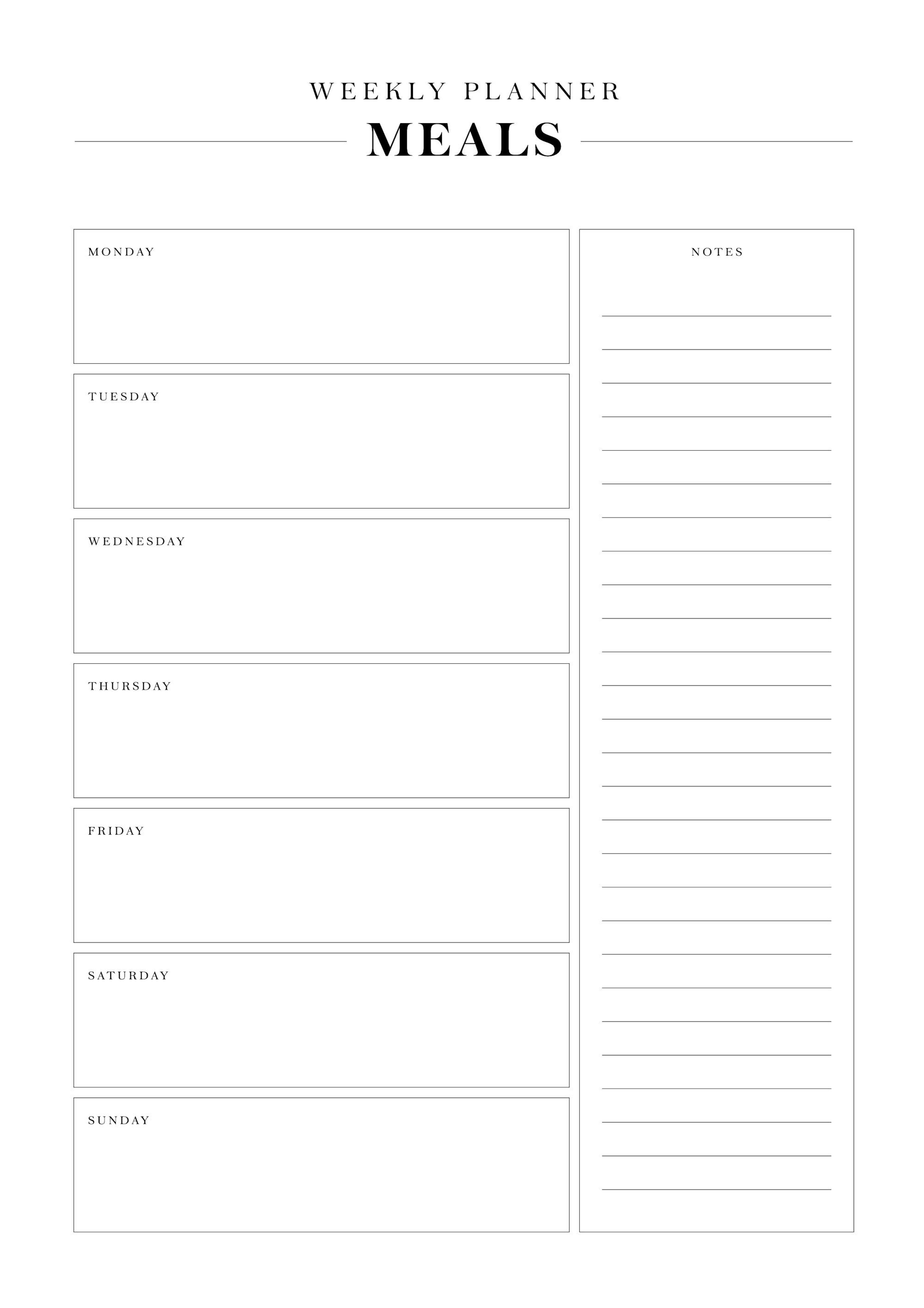 Weekly Meal Planner Print 0