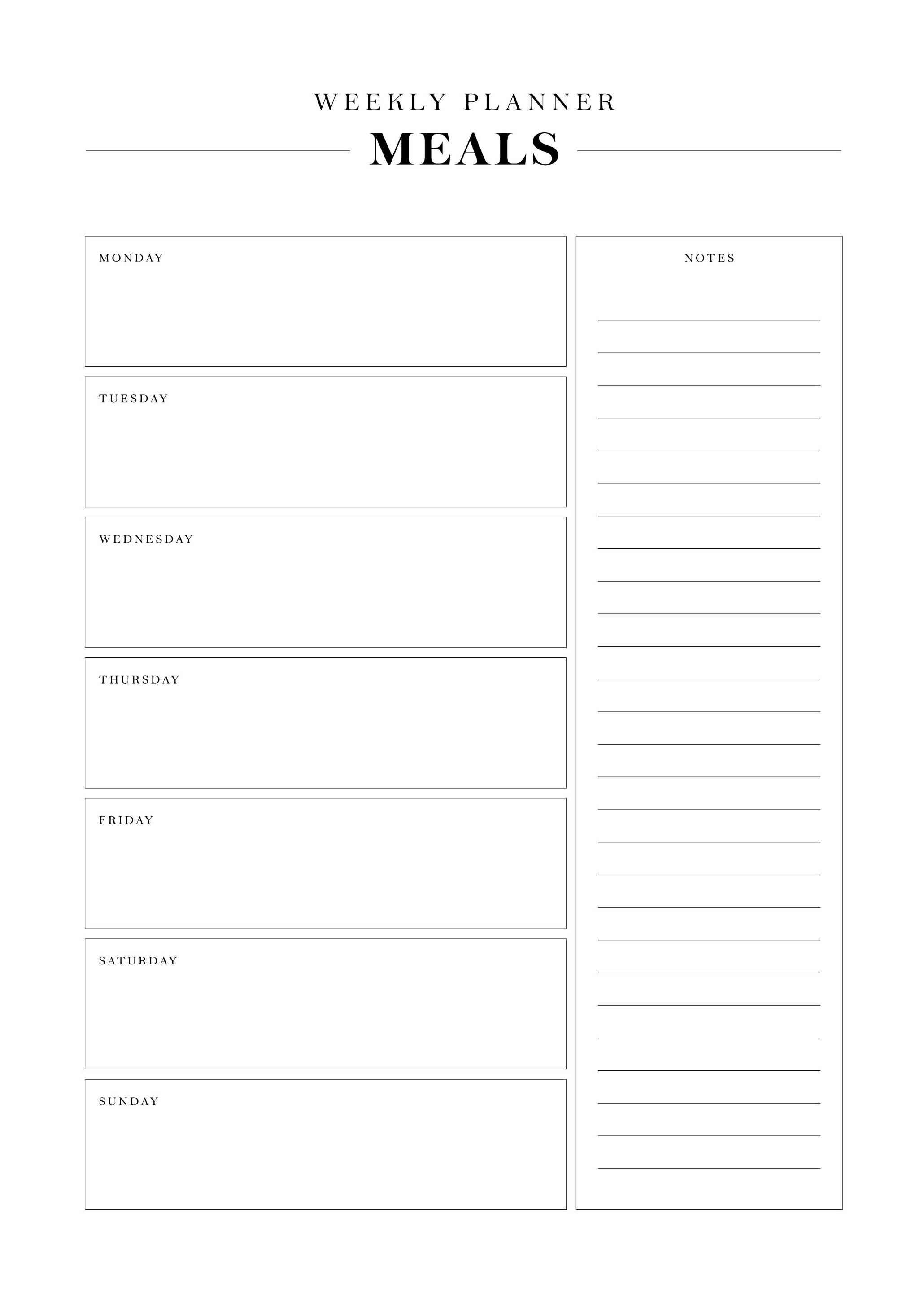 Väggkalender Weekly Meal Planner Poster (30x40 cm)
