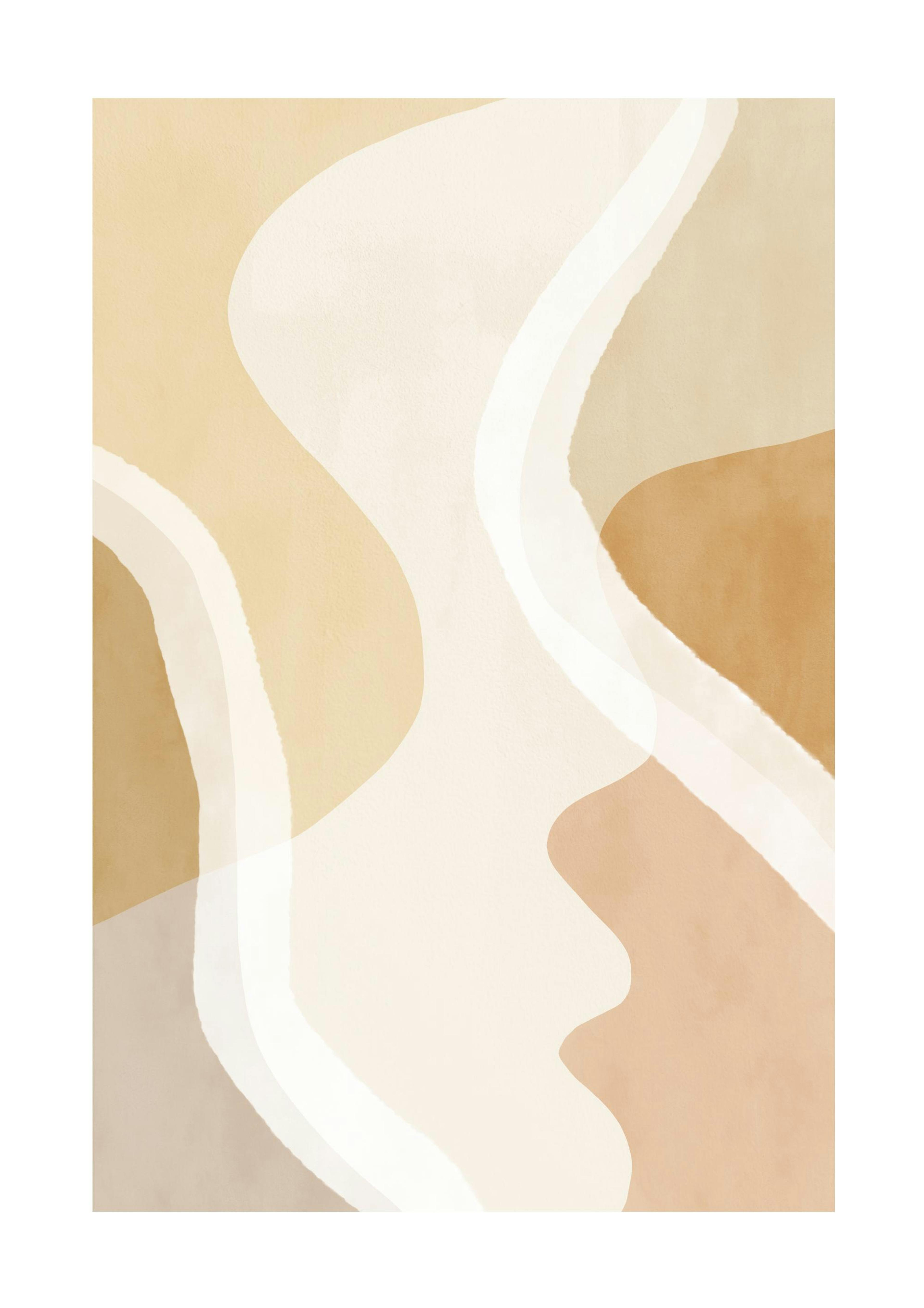 Abstract Yellow Shapes No1 Affiche 0