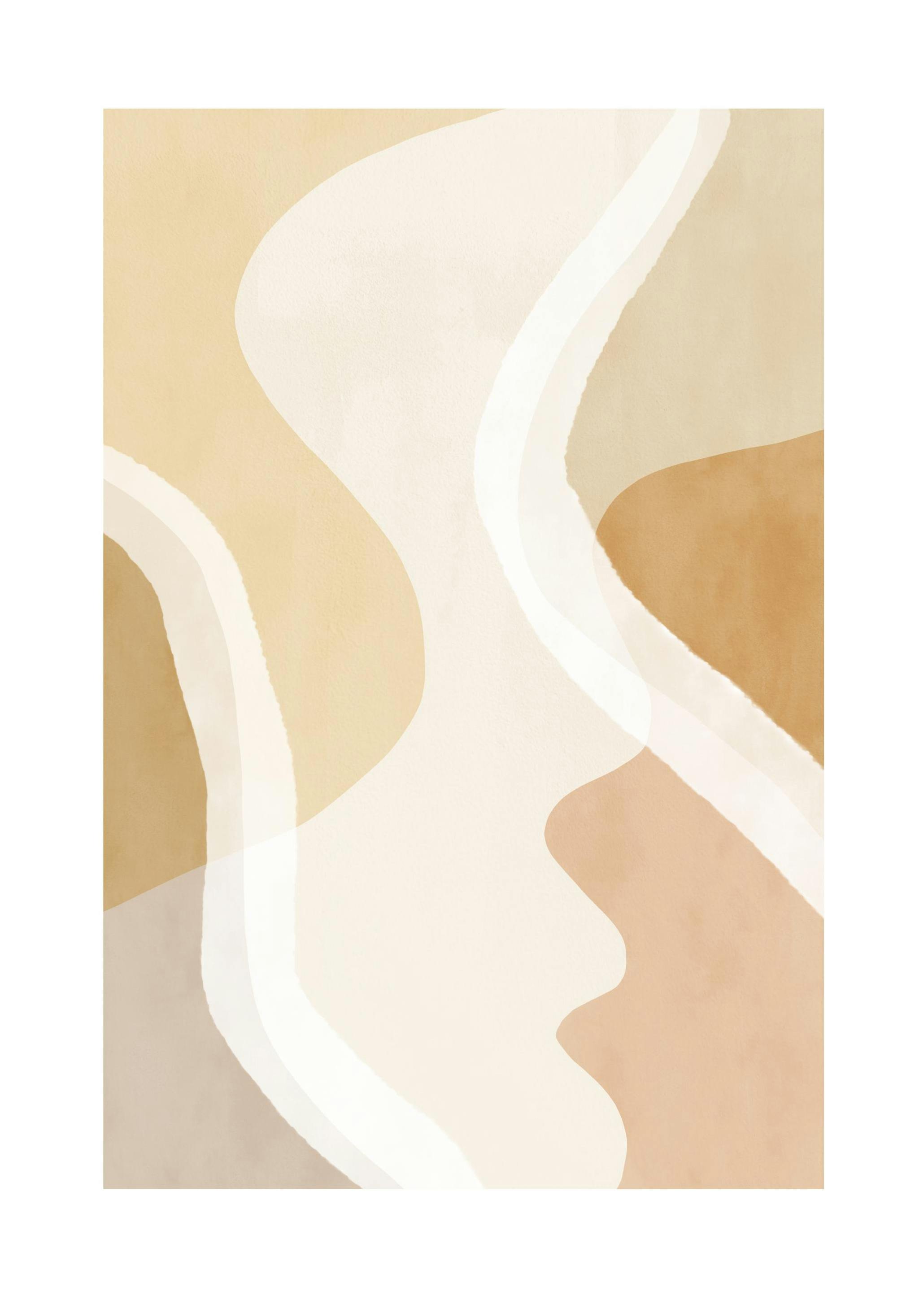 Abstract Yellow Shapes No1 Poster (30x40 cm)