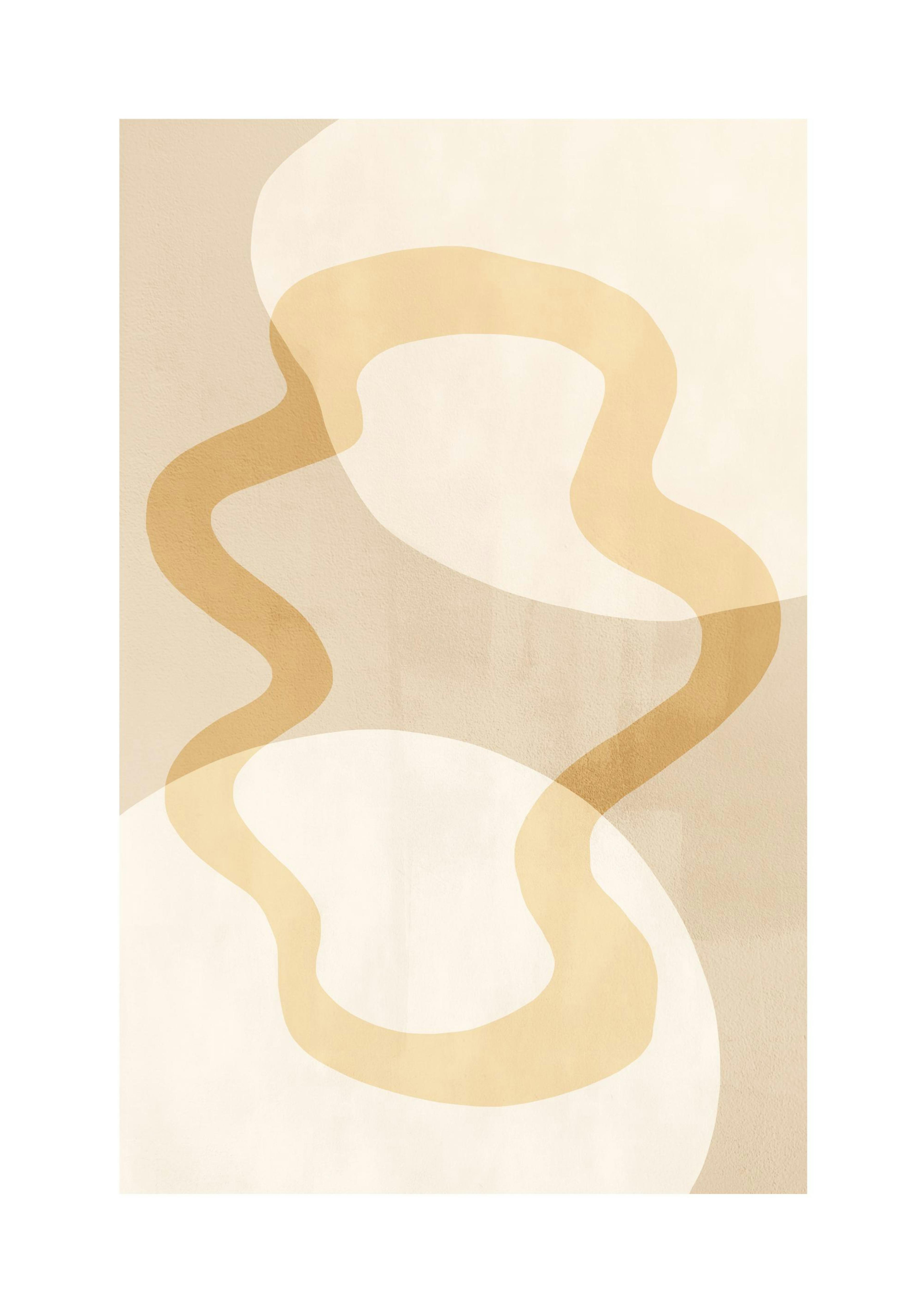Abstract Yellow Shapes No2 Affiche
