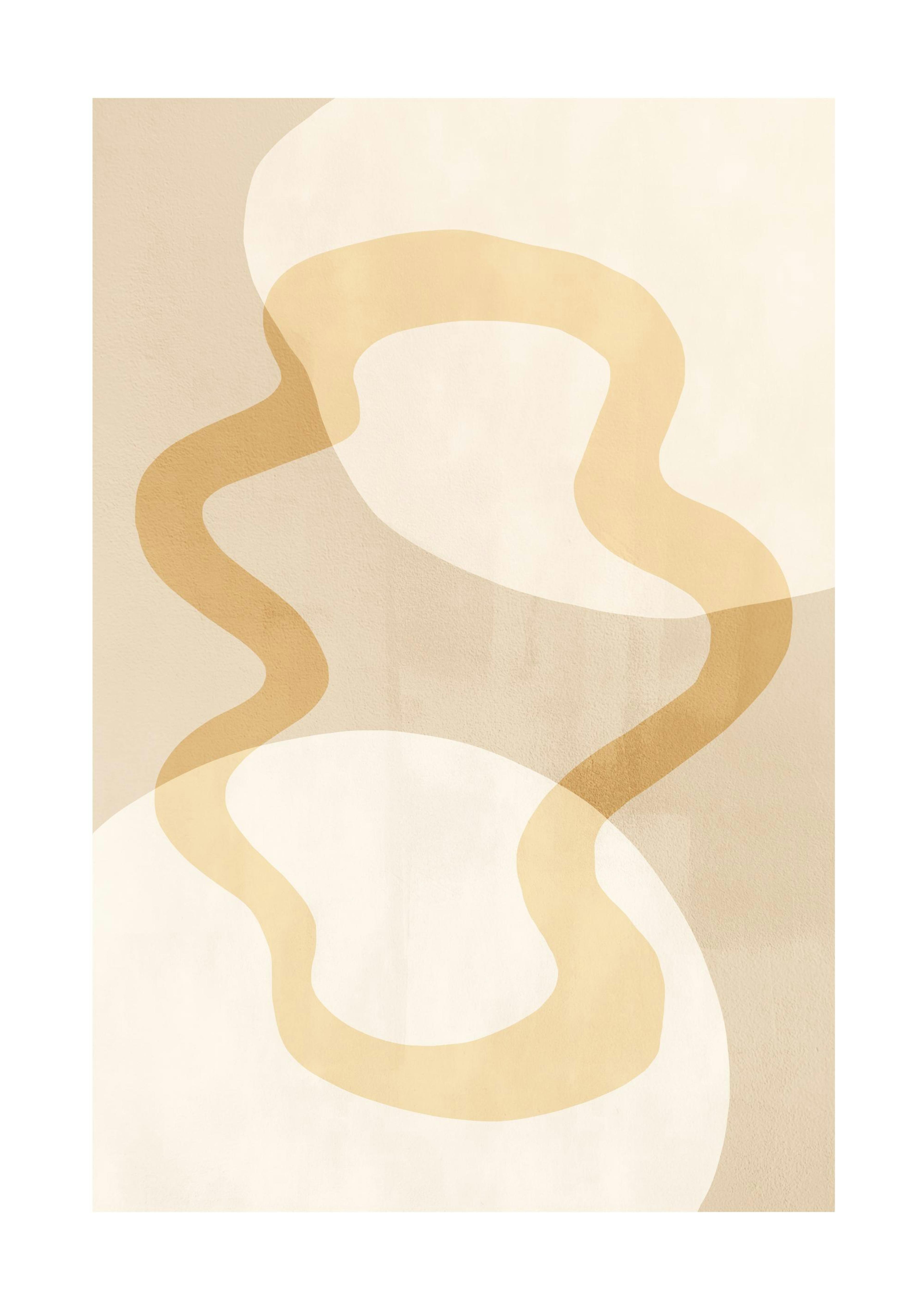 Abstract Yellow Shapes No2 Affiche 0