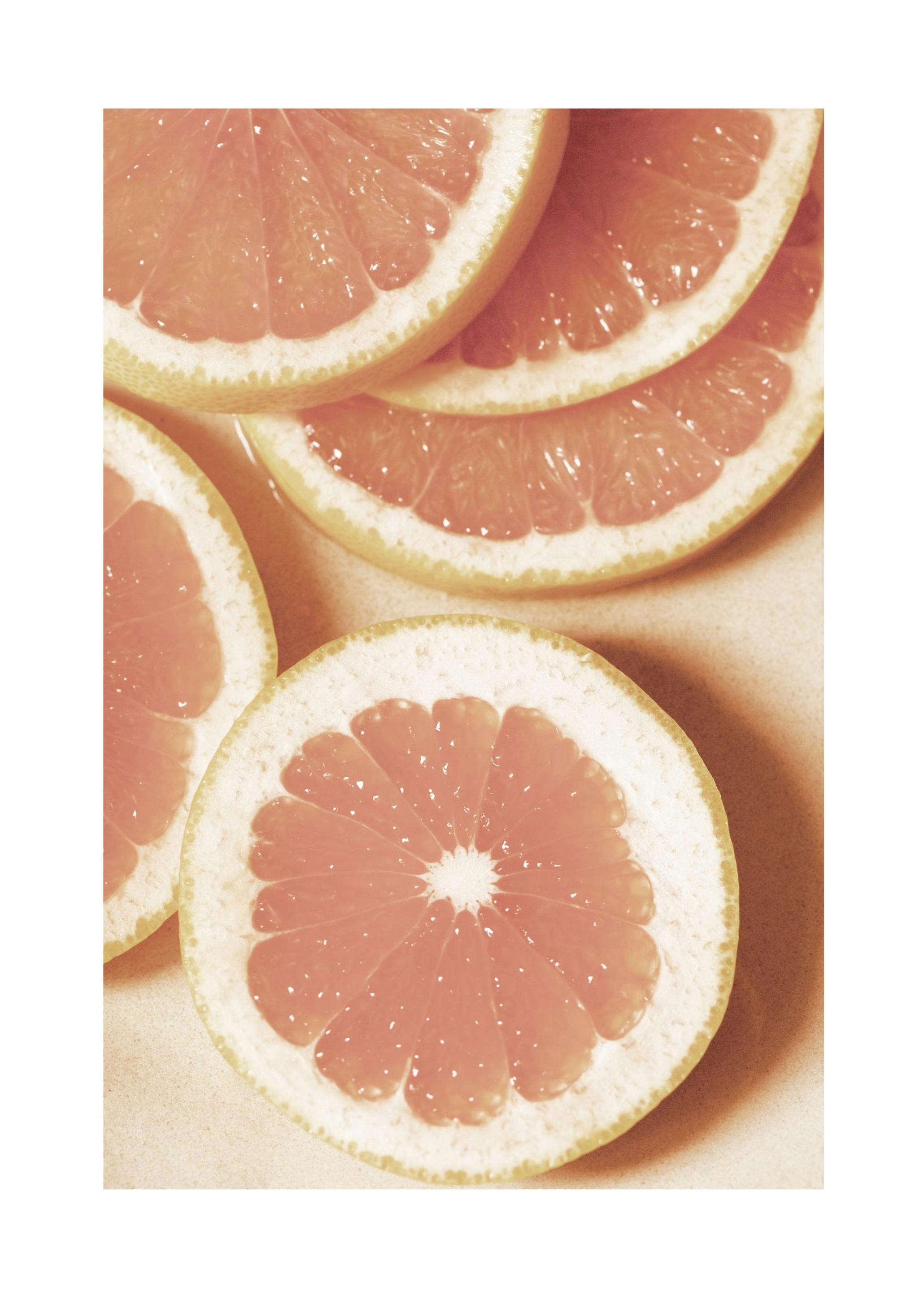Sliced Grapefruit Plakat (30x40 cm)- Jedzenie