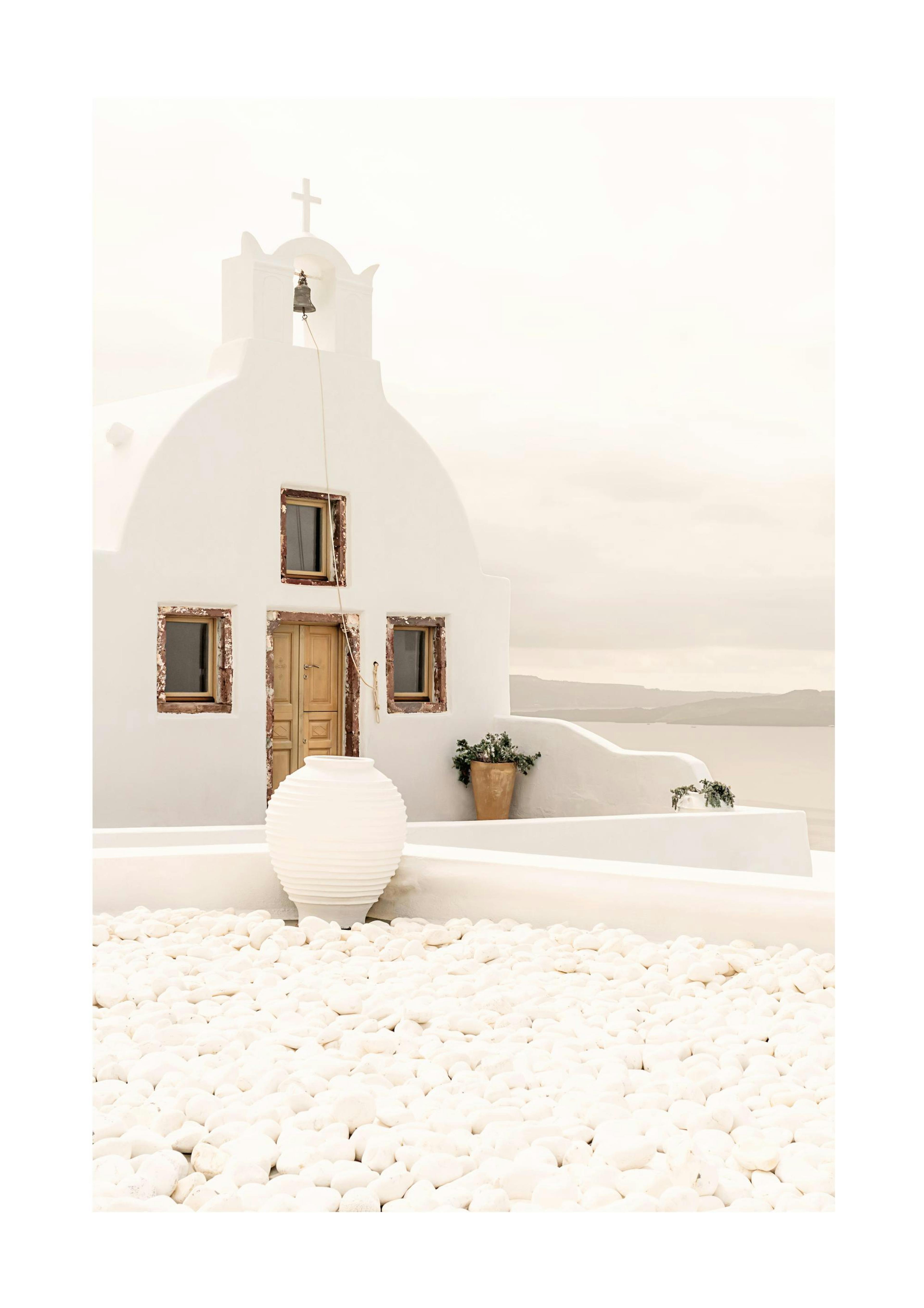 White Church Santorini Print 0