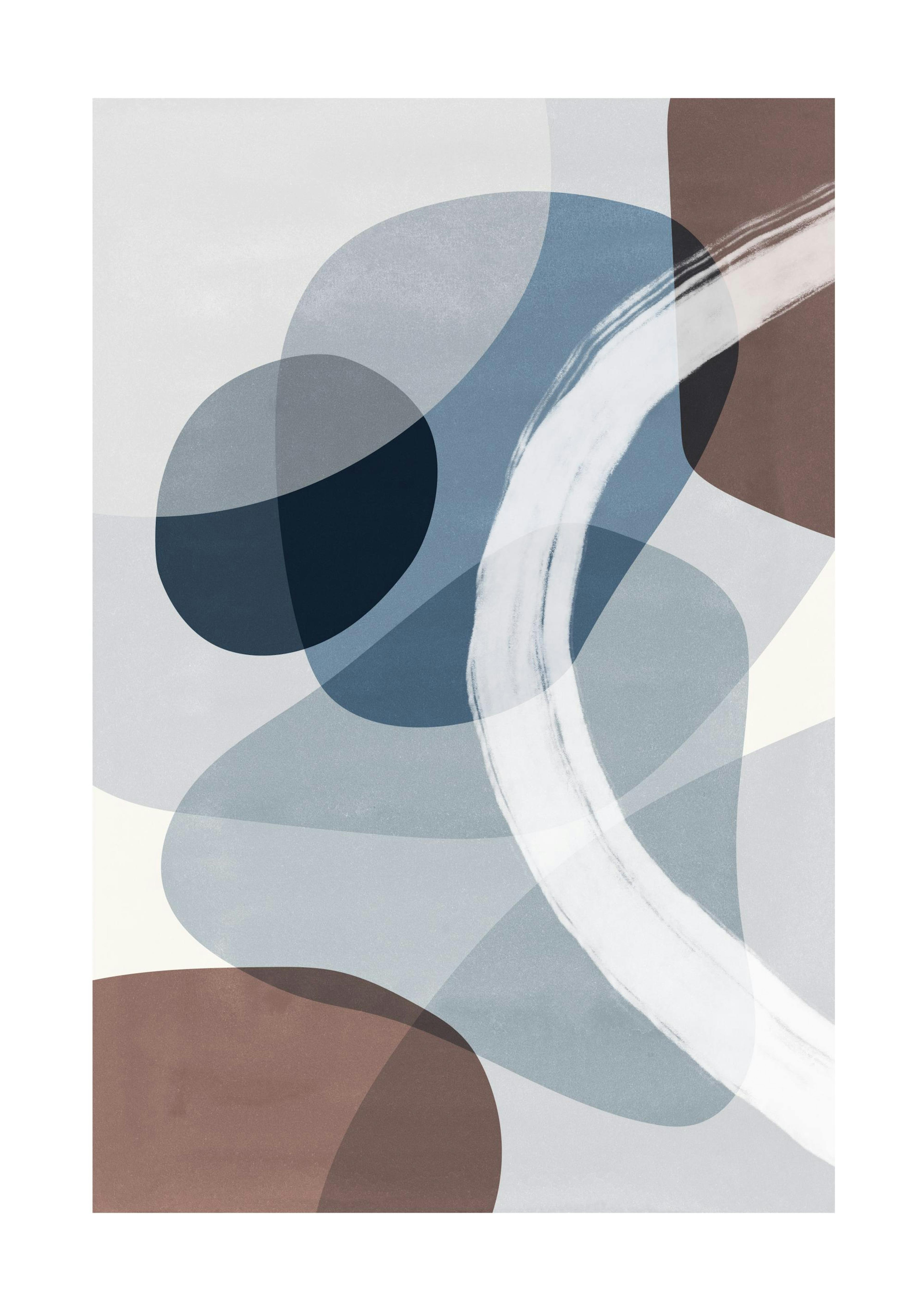 Abstract Blue Shapes No2 Poster 0