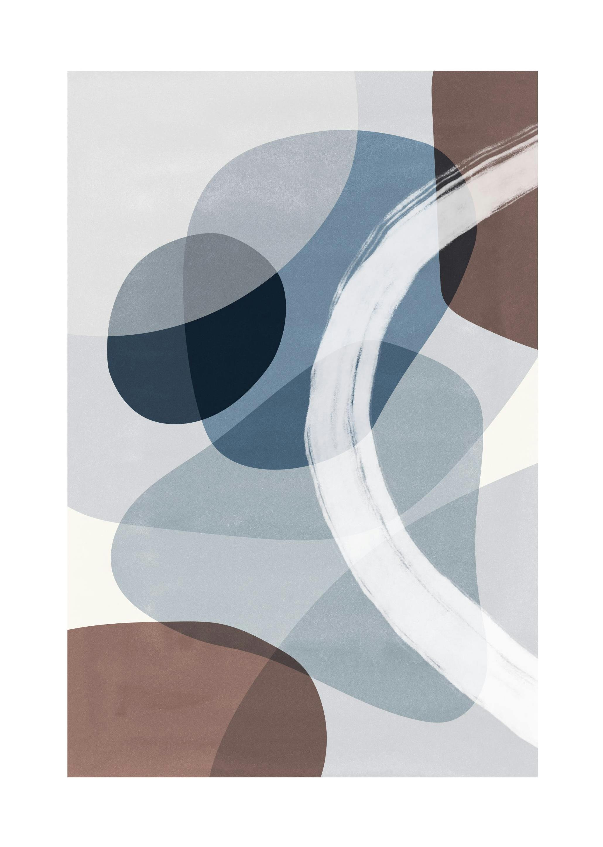 Abstract Blue Shapes No2 Poster (50x70 cm)- Arte grafica e poster