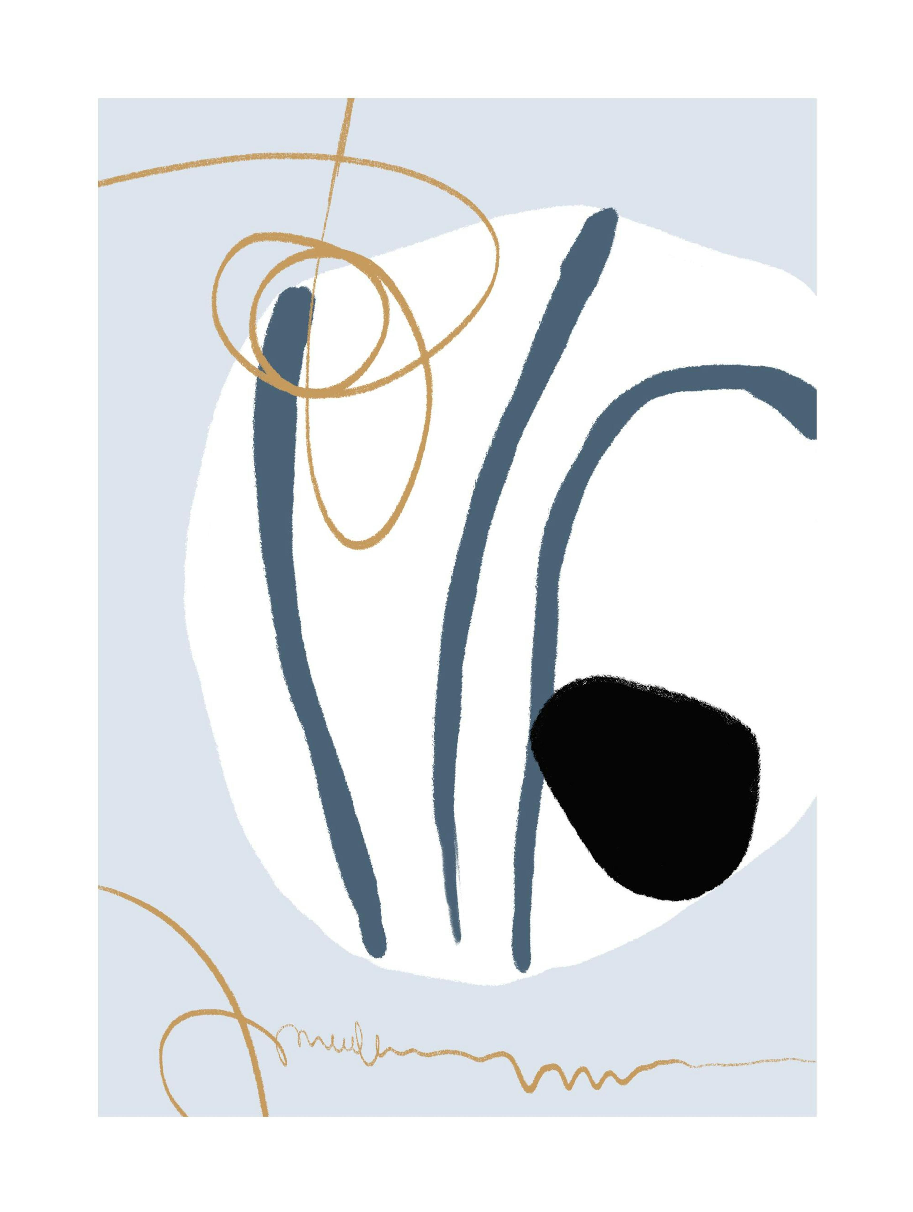 Abstract Blue Stripes No1 Poster