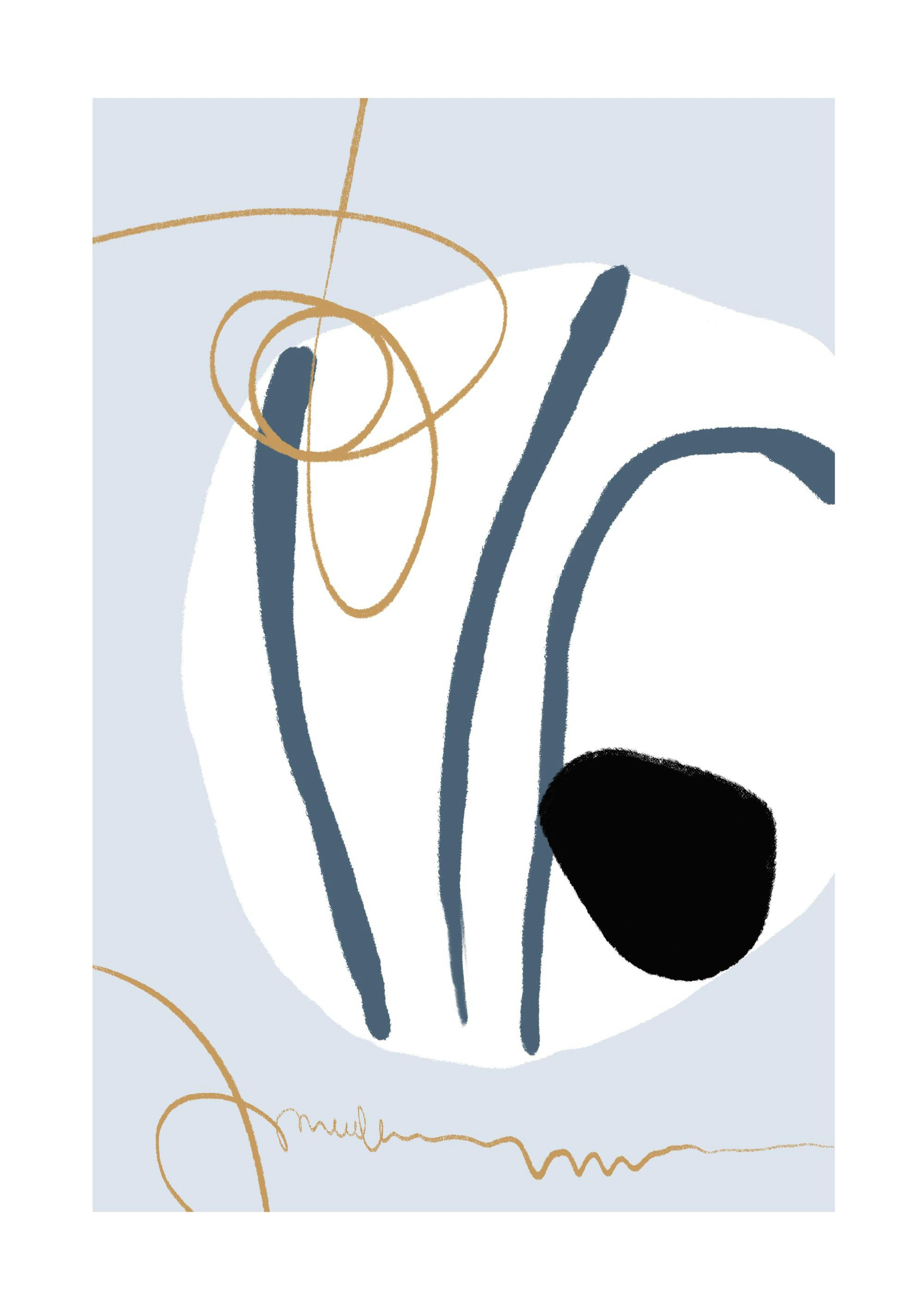 Abstract Blue Stripes No1 Plakat 0