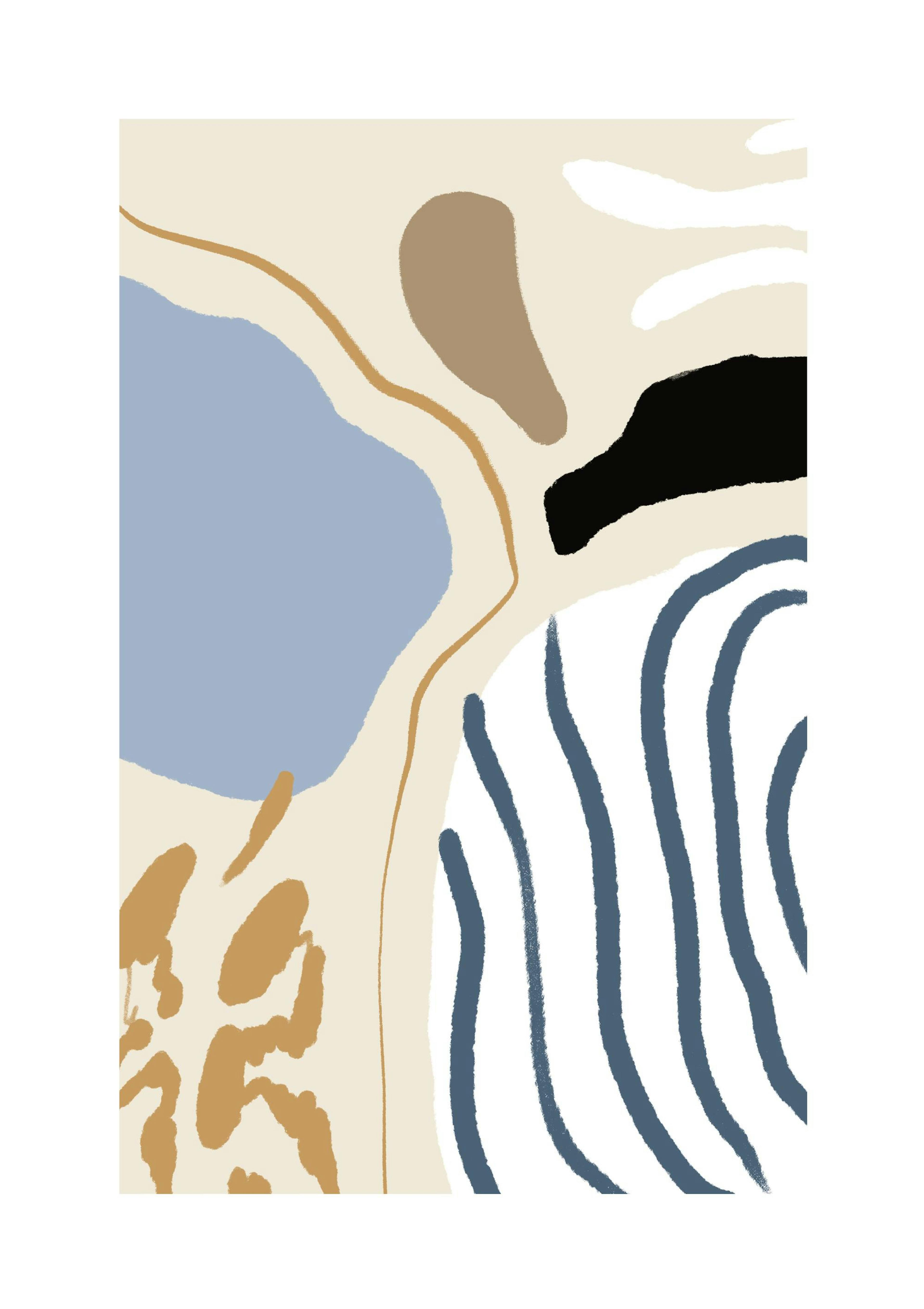 Abstract Blue Stripes No2 Print