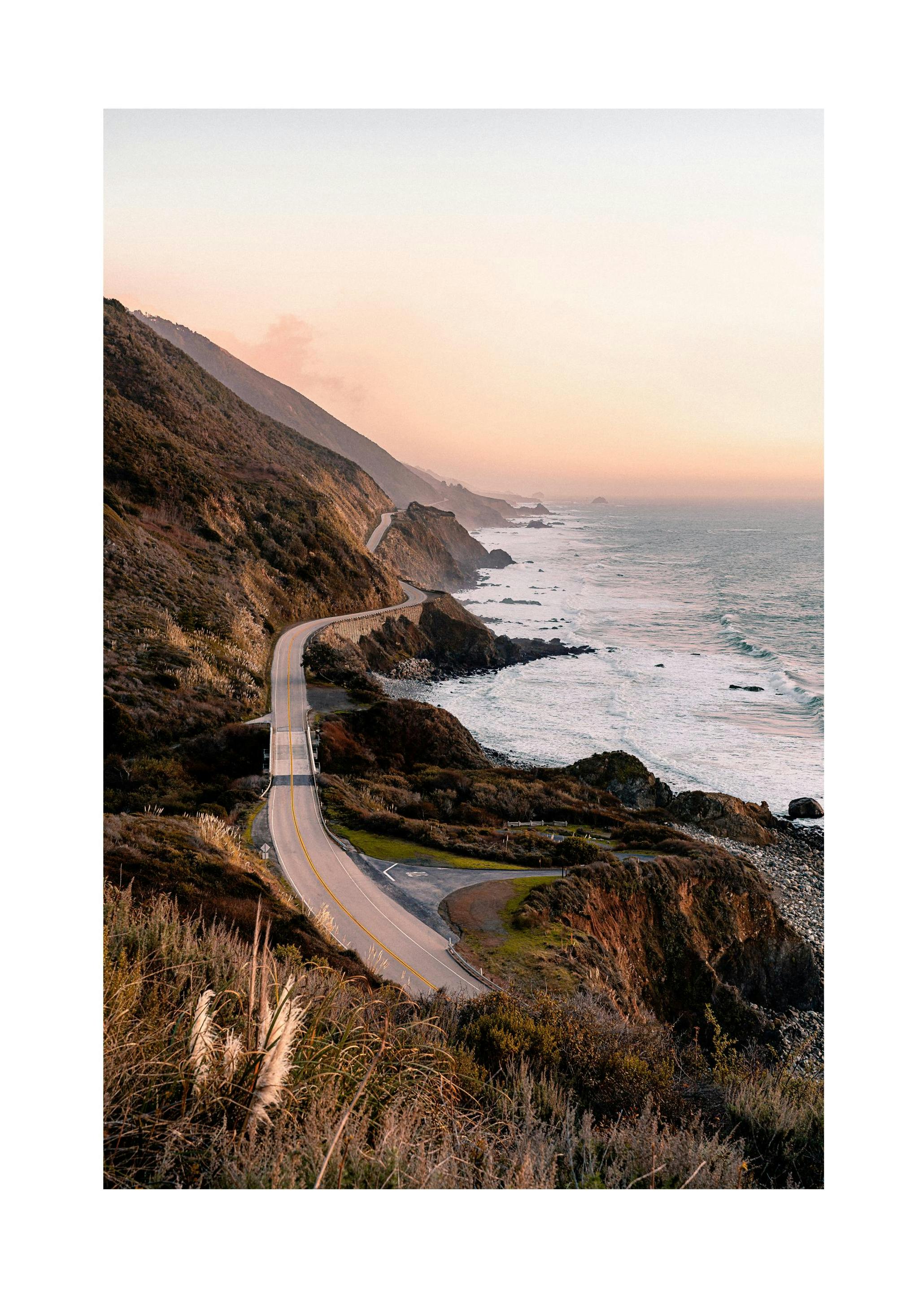 Highway 1 Poster (50x70 cm) -  Poster mit Landschaftsmotiven