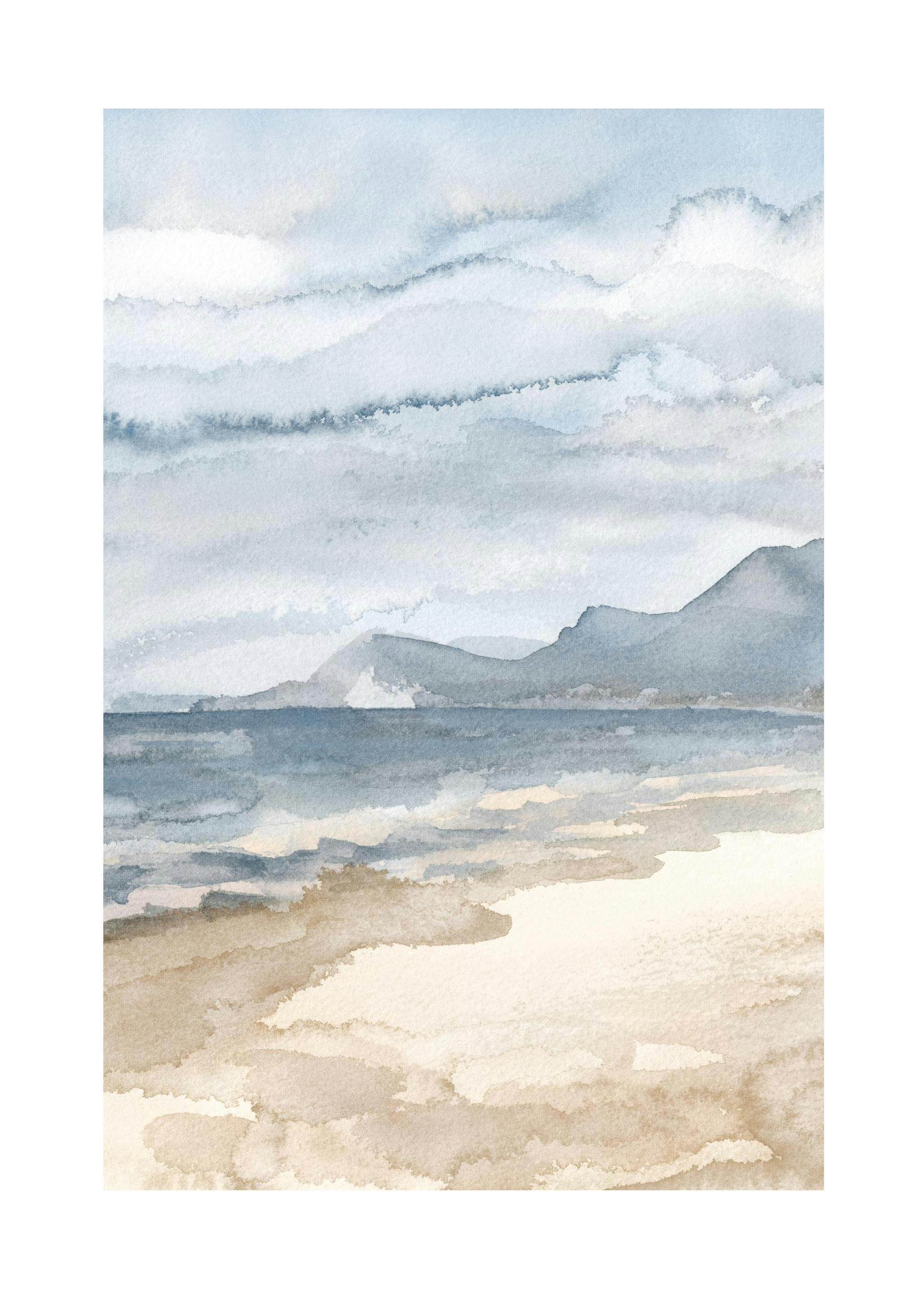 Watercolor Seaside Plakat (30x40 cm)- Obrazy akwarelowe