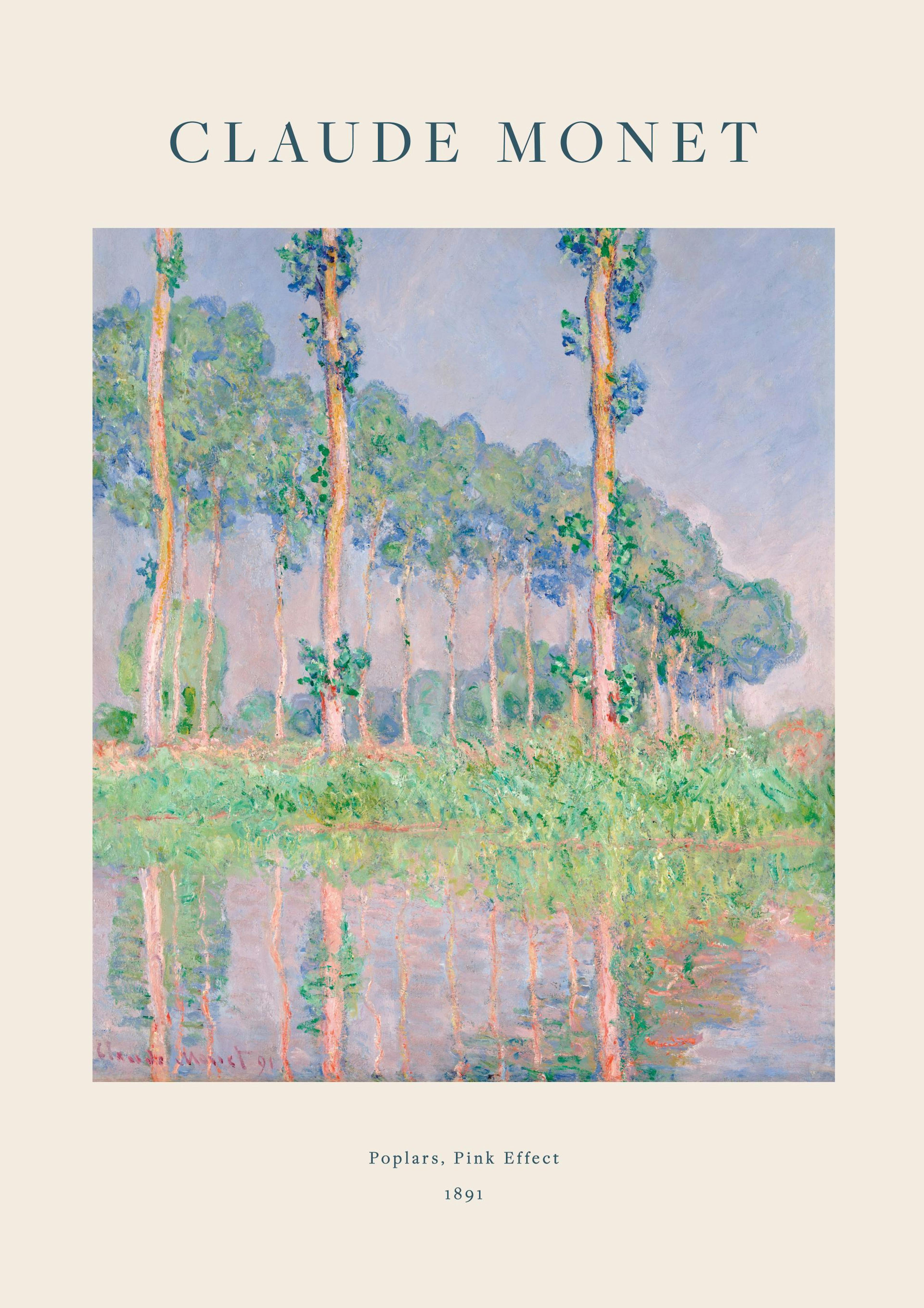 Monet - Poplars, Pink Effect Plakat 0
