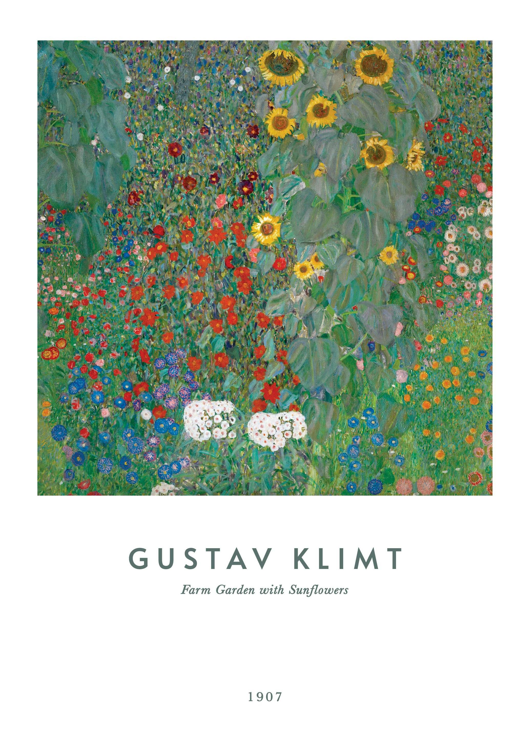 Gustav Klimt - Farm Garden with Sunflowers (50x70 cm) - Schilderijen van beroemde schilders