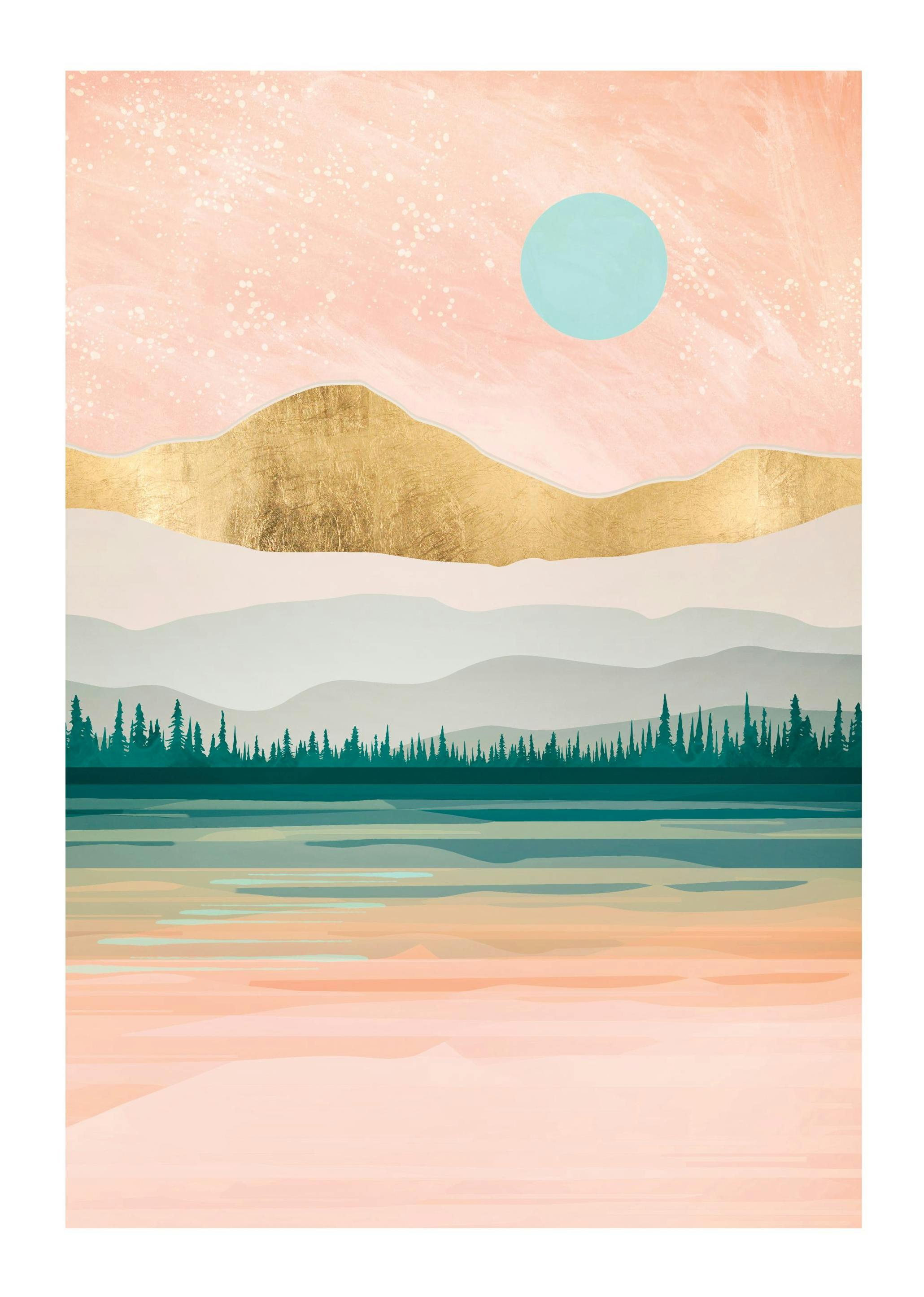 SpaceFrog Designs - Spring Forest Lake Plakat (30x40 cm)- SpaceFrog Designs
