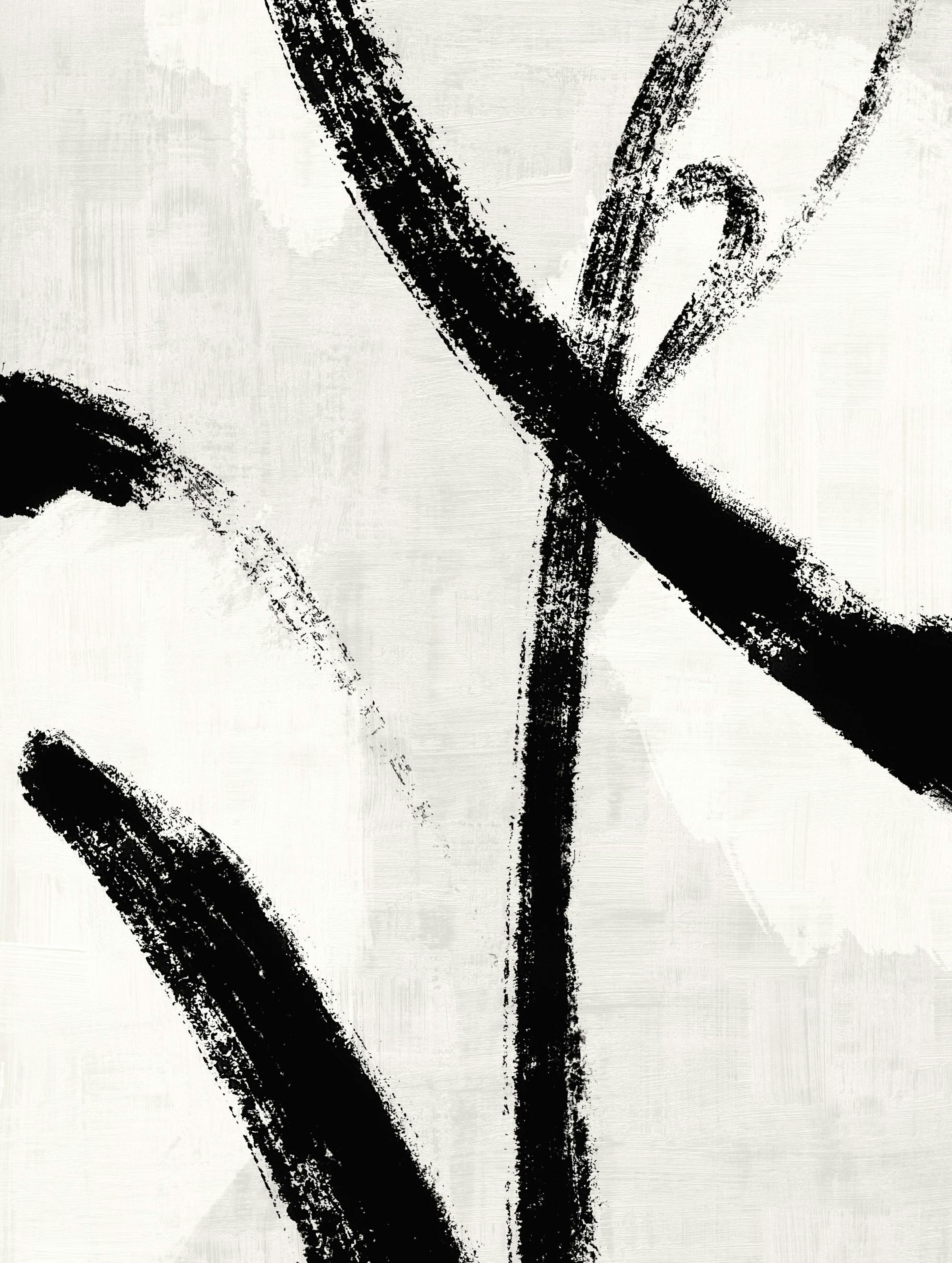 Black Brush Strokes No1 Print