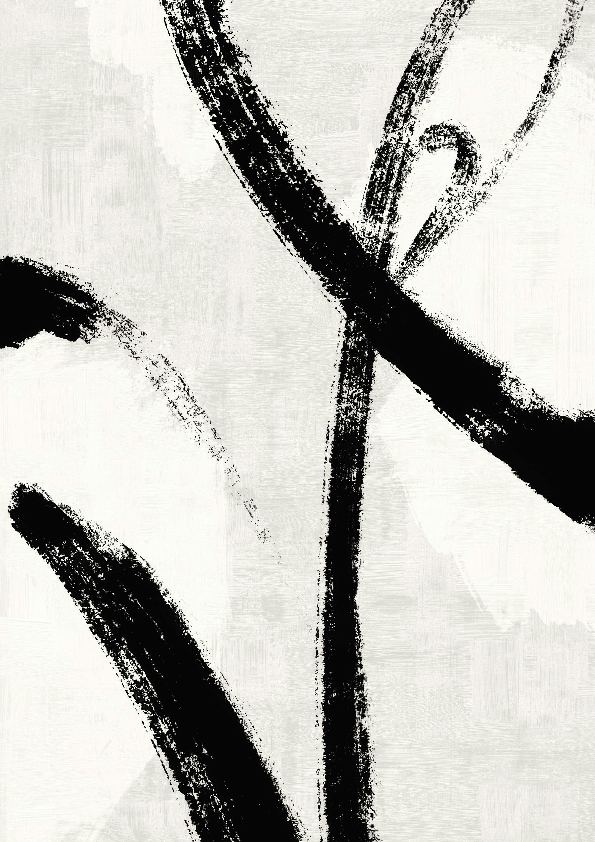 Black Brush Strokes No1 Affiche 0