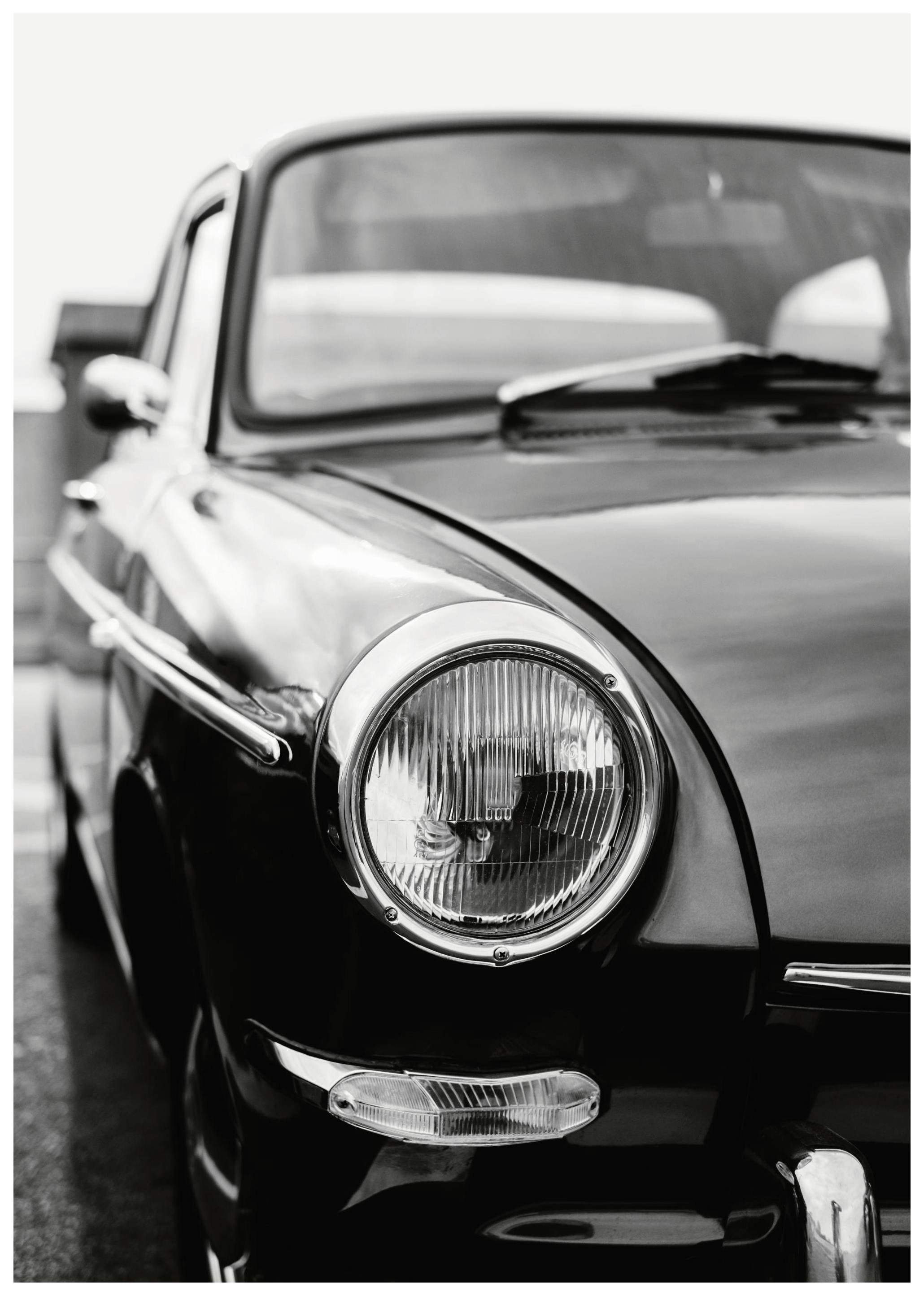 Classic Car Poster (50x70 cm) - Zwart wit foto's