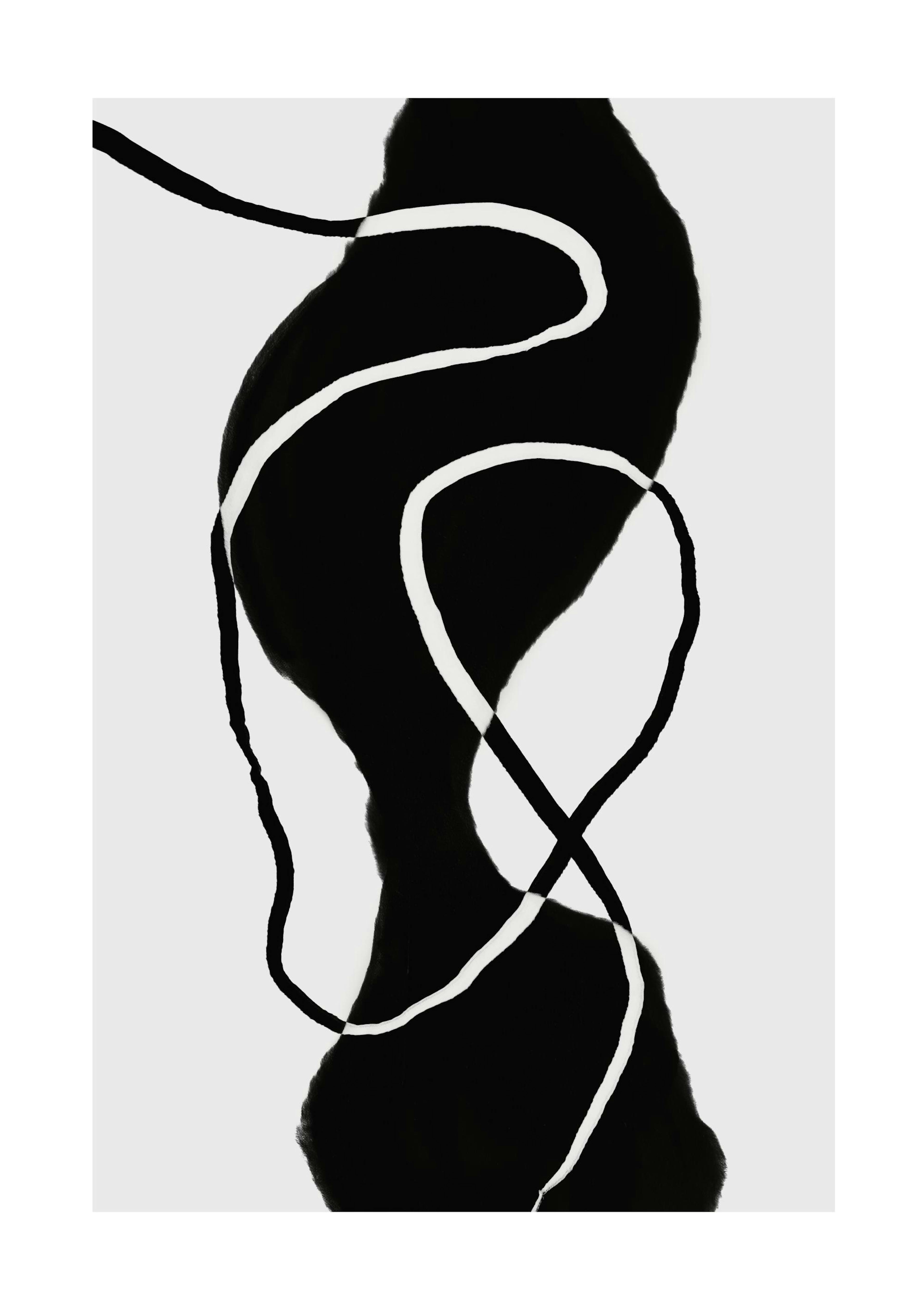 Black Abstract Shapes No1 Print