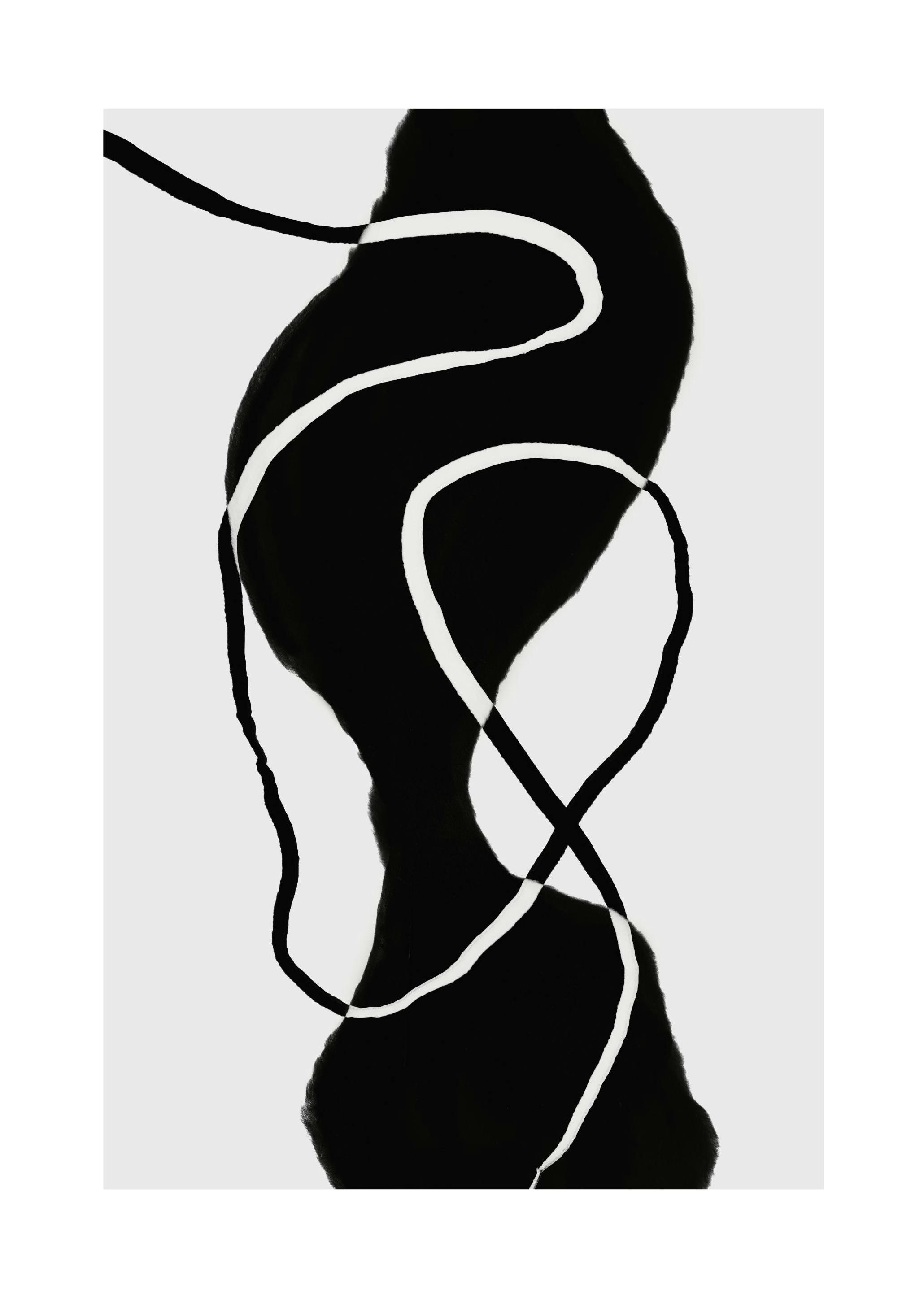 Black Abstract Shapes No1 Affiche (50x70 cm) - Affiches d'art abstrait