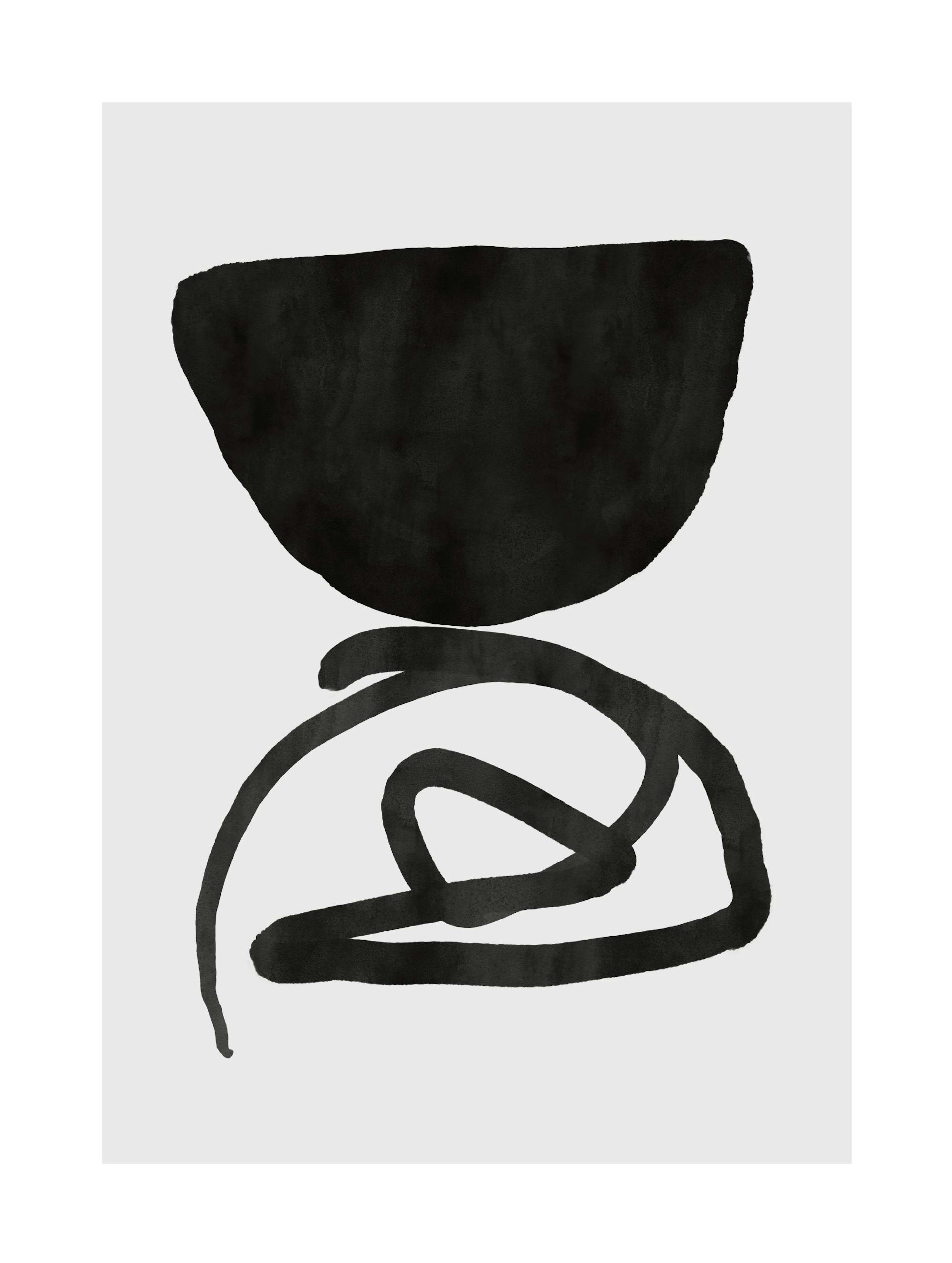 Black Abstract Shapes No2 Print
