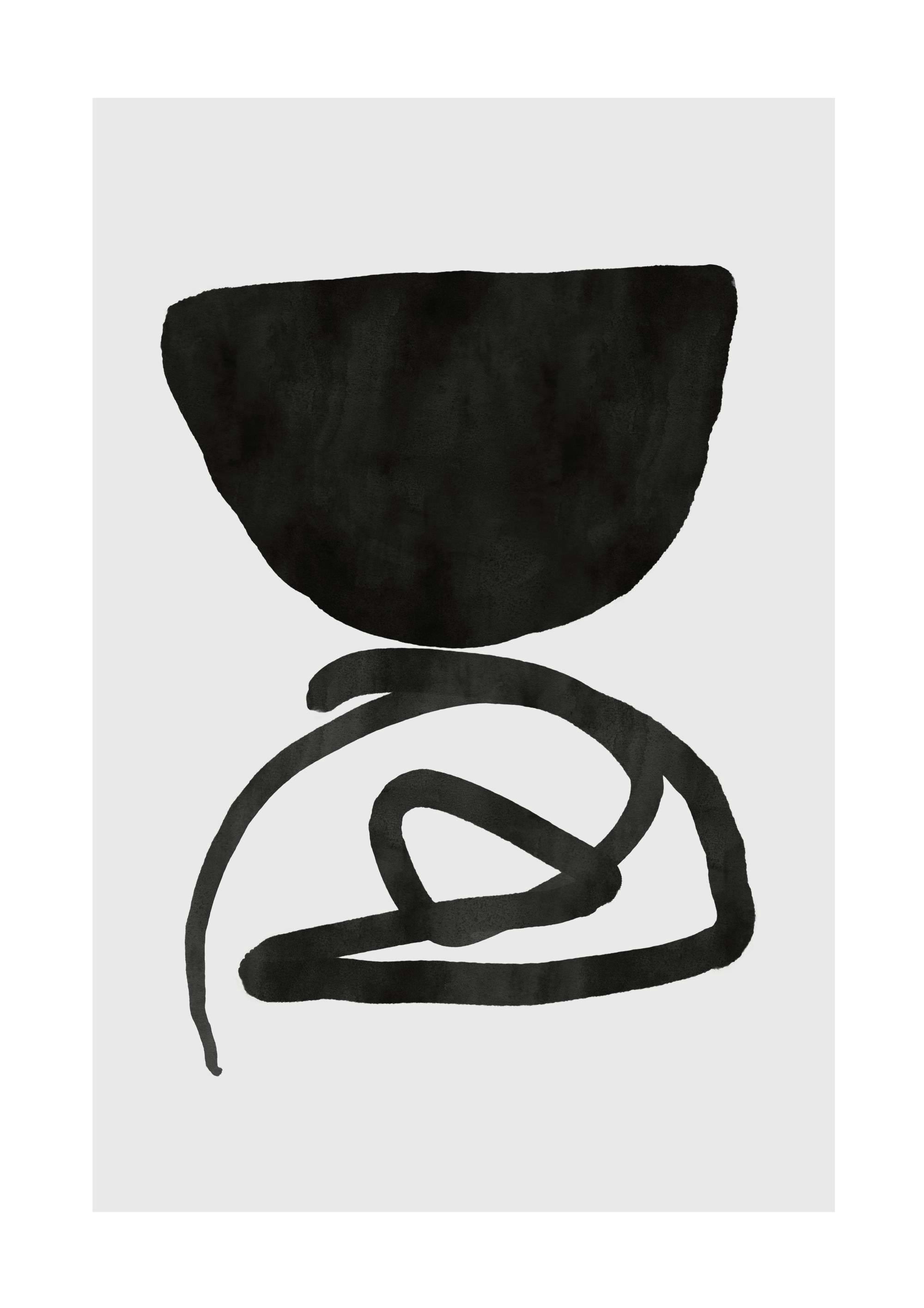 Black Abstract Shapes No2 Poster 0