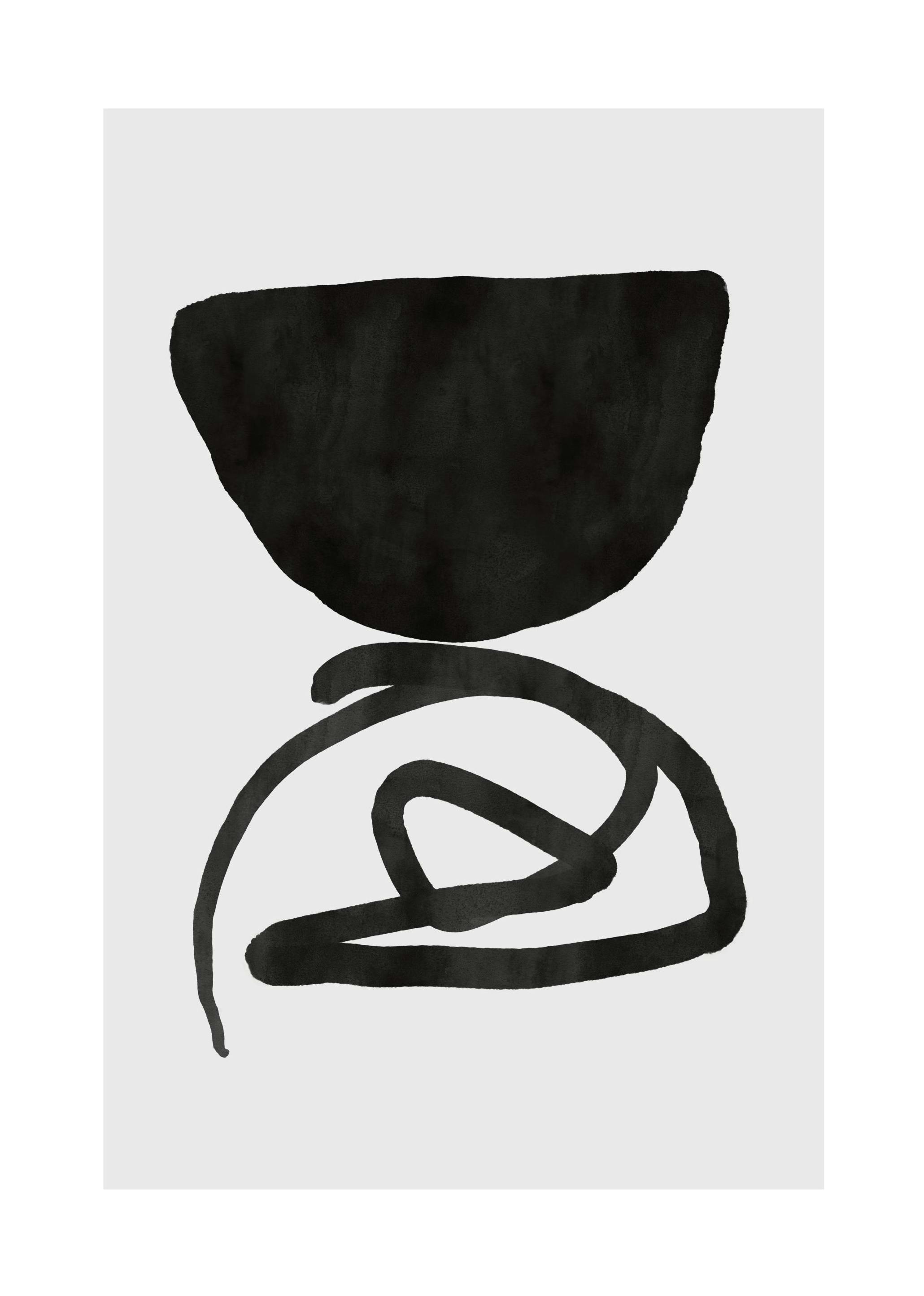 Black Abstract Shapes No2 Poster (50x70 cm)