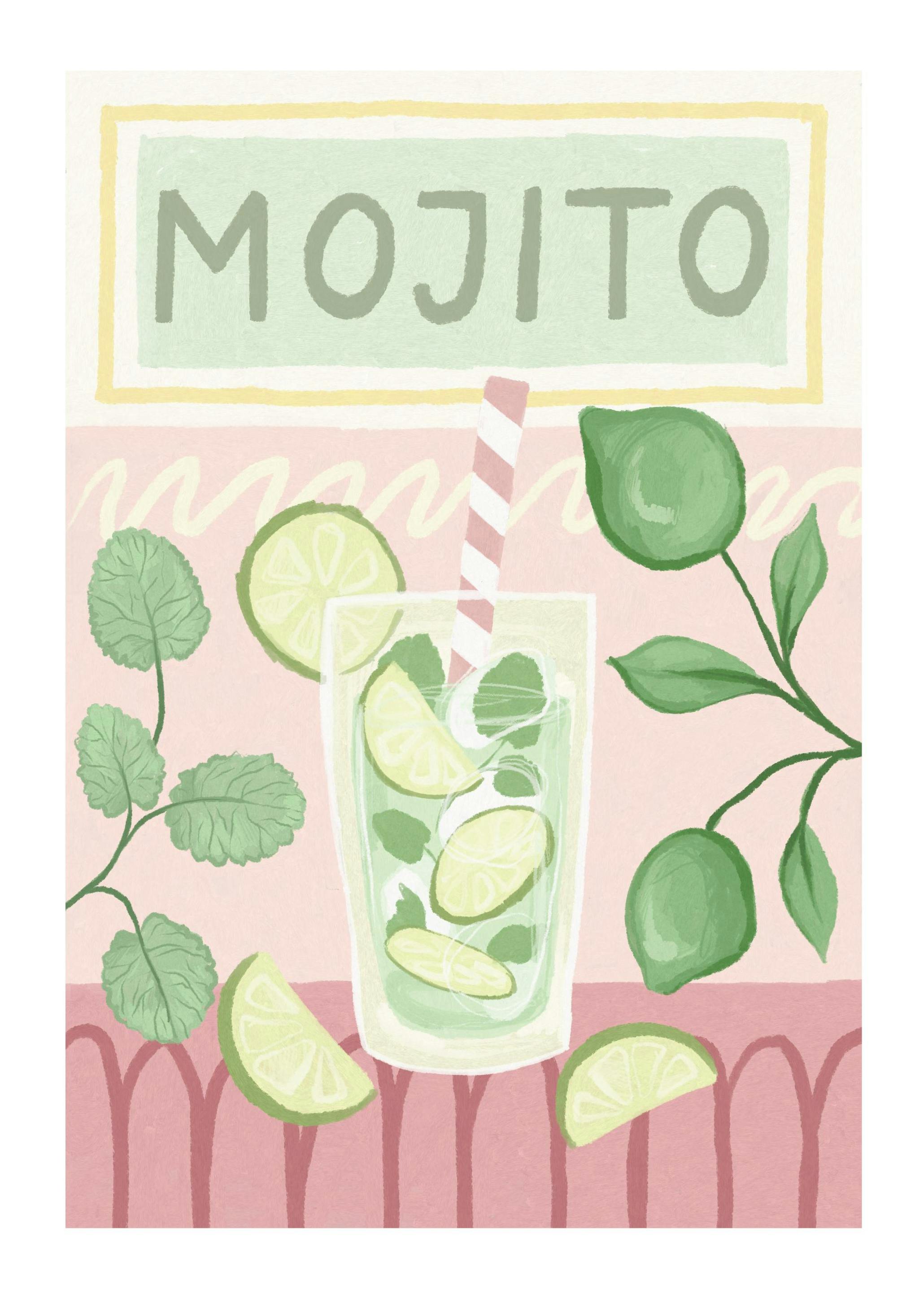 Mojito Cocktail Plakat (50x70 cm)- Wino i koktajle