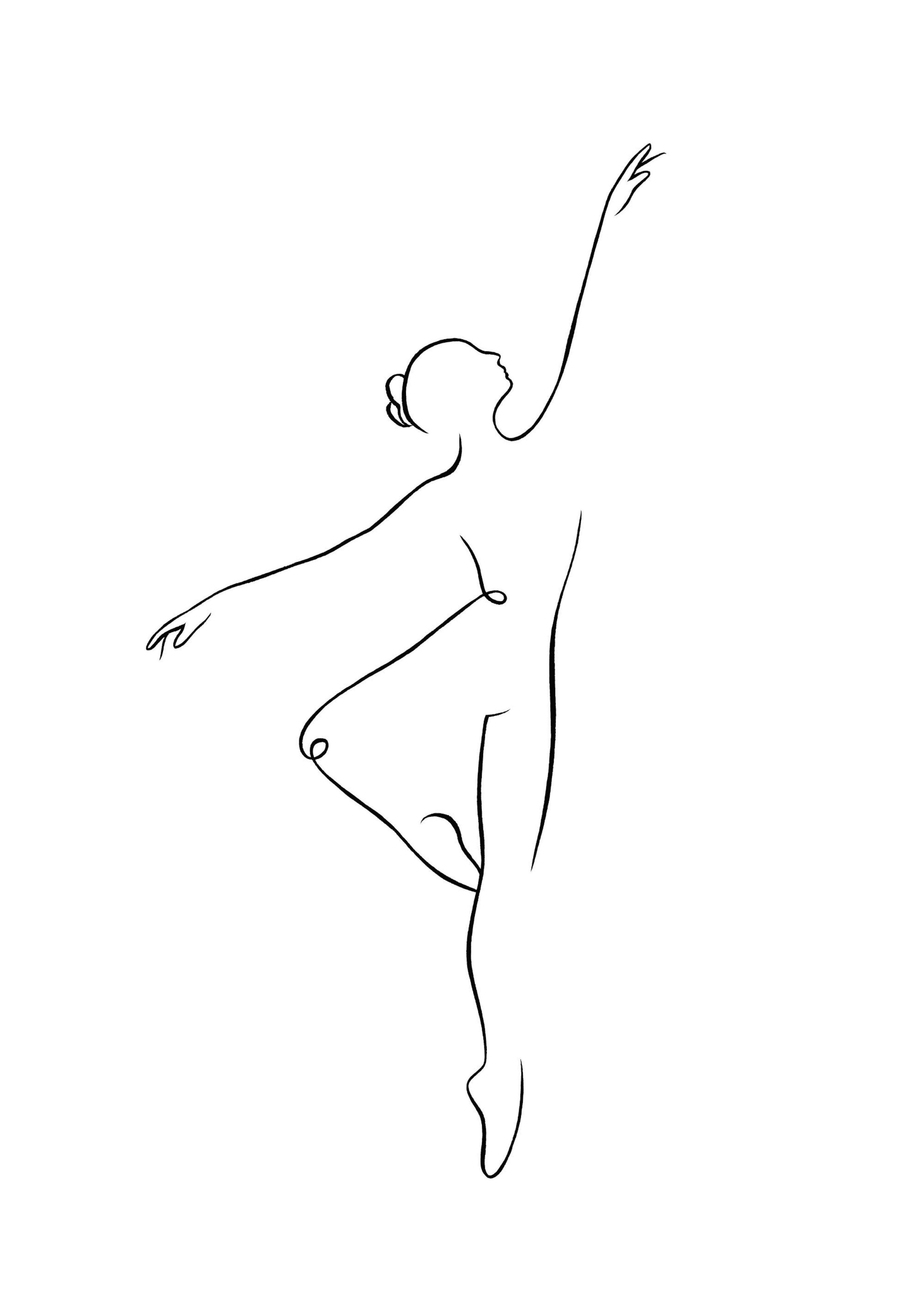 Ballerina Line Art Poster