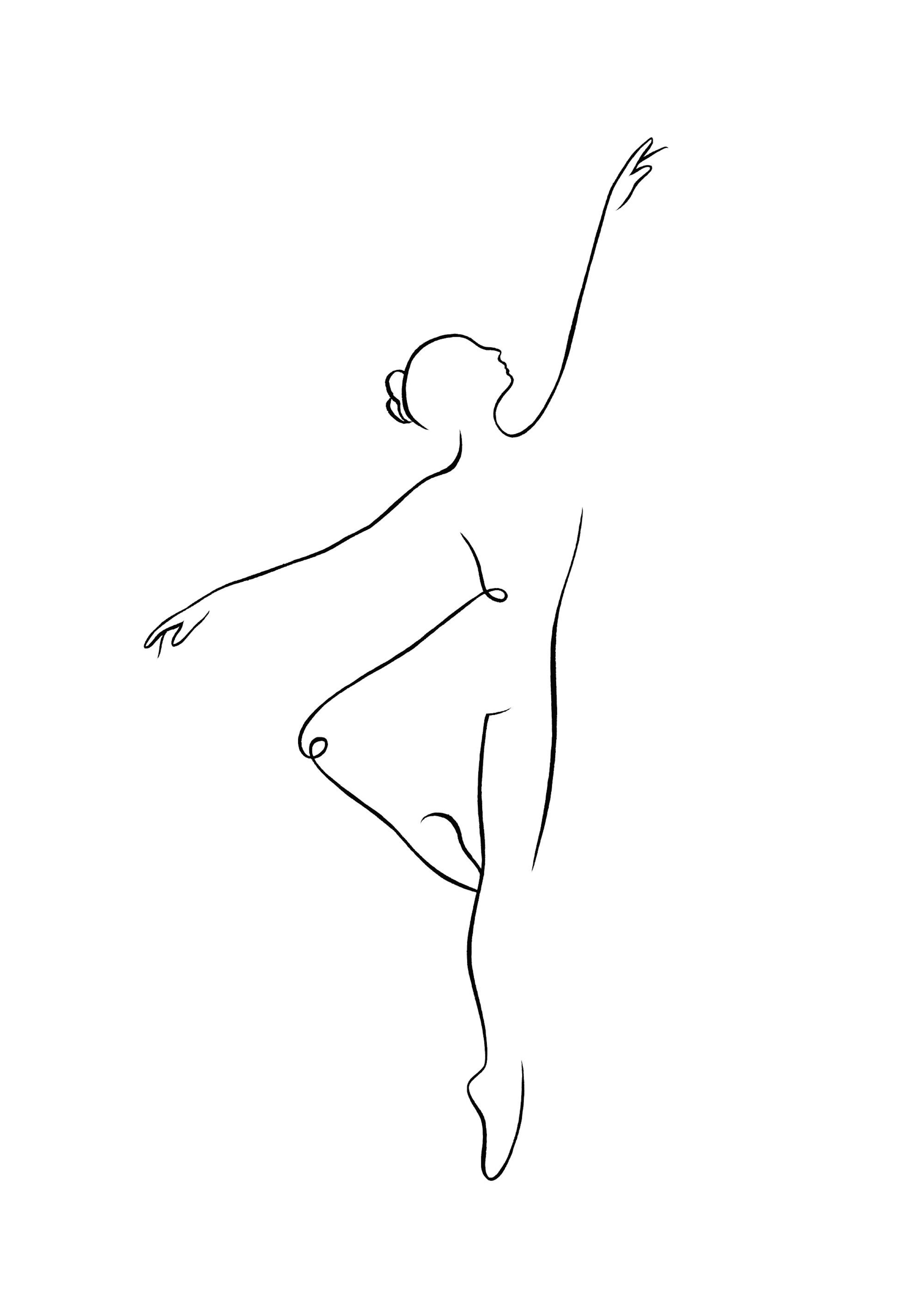 Ballerina Line Art Poster 0