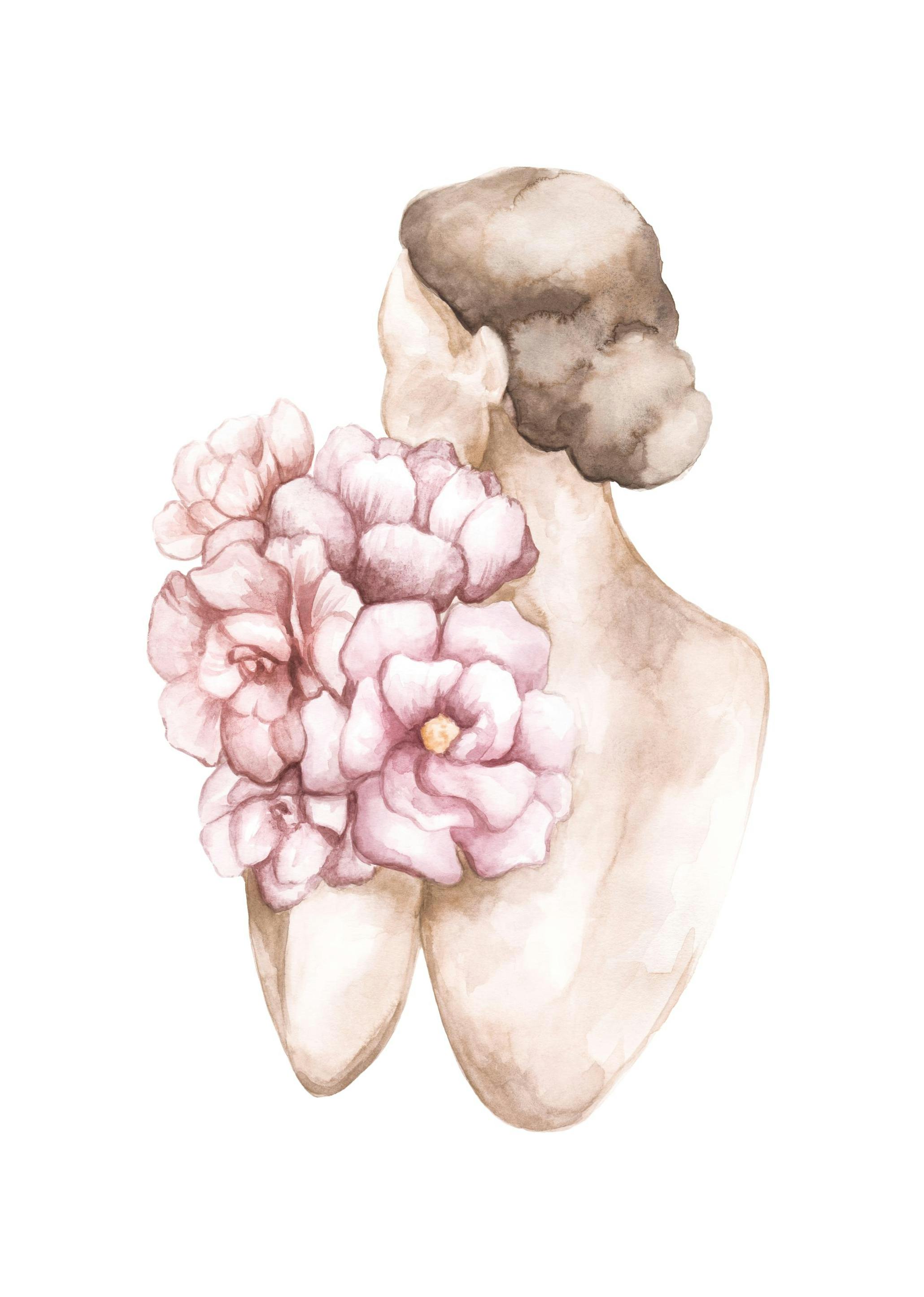 Watercolor Femme Flowers Plakat (30x40 cm)- Obrazy akwarelowe