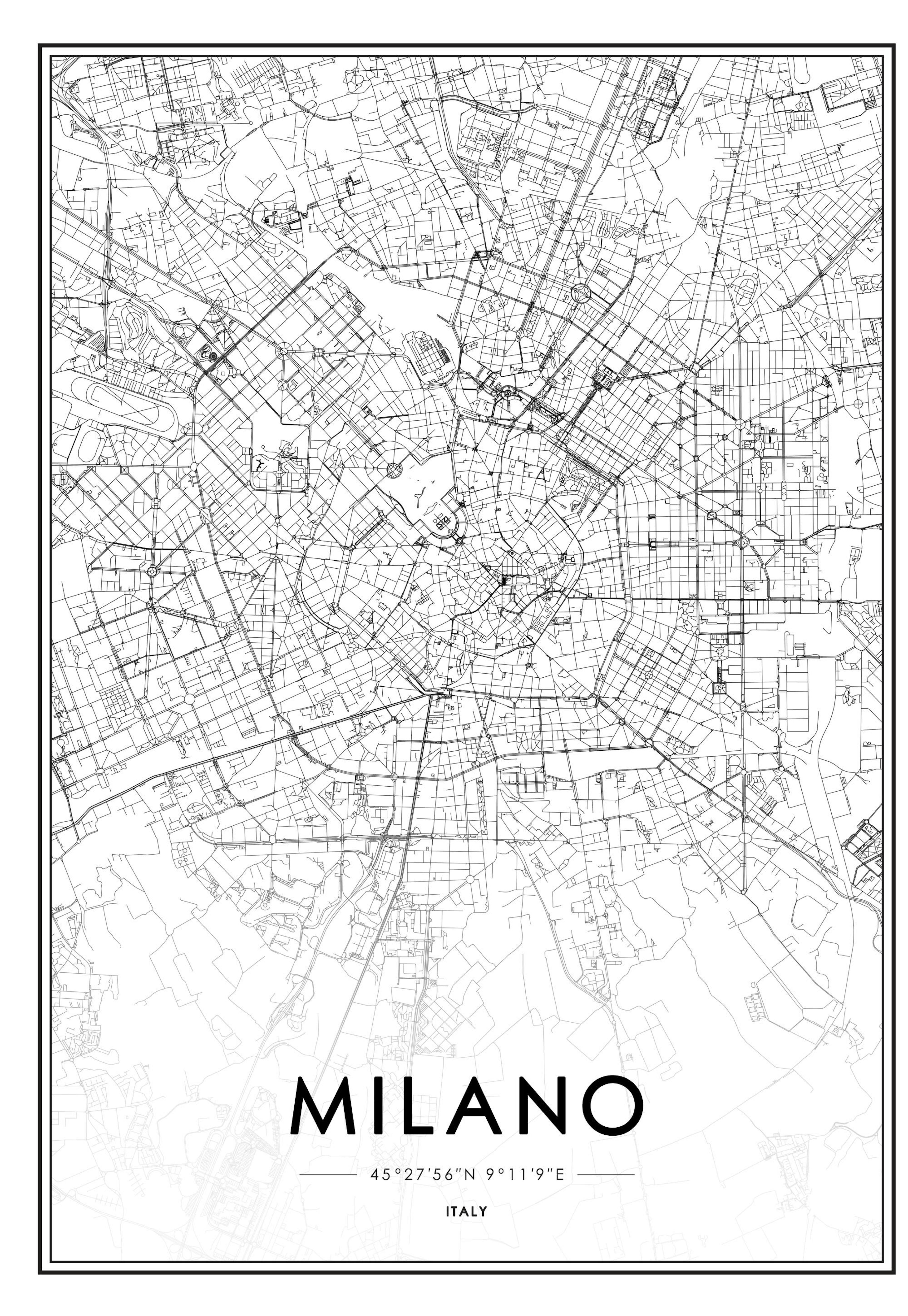 Milano Map Plagát 0