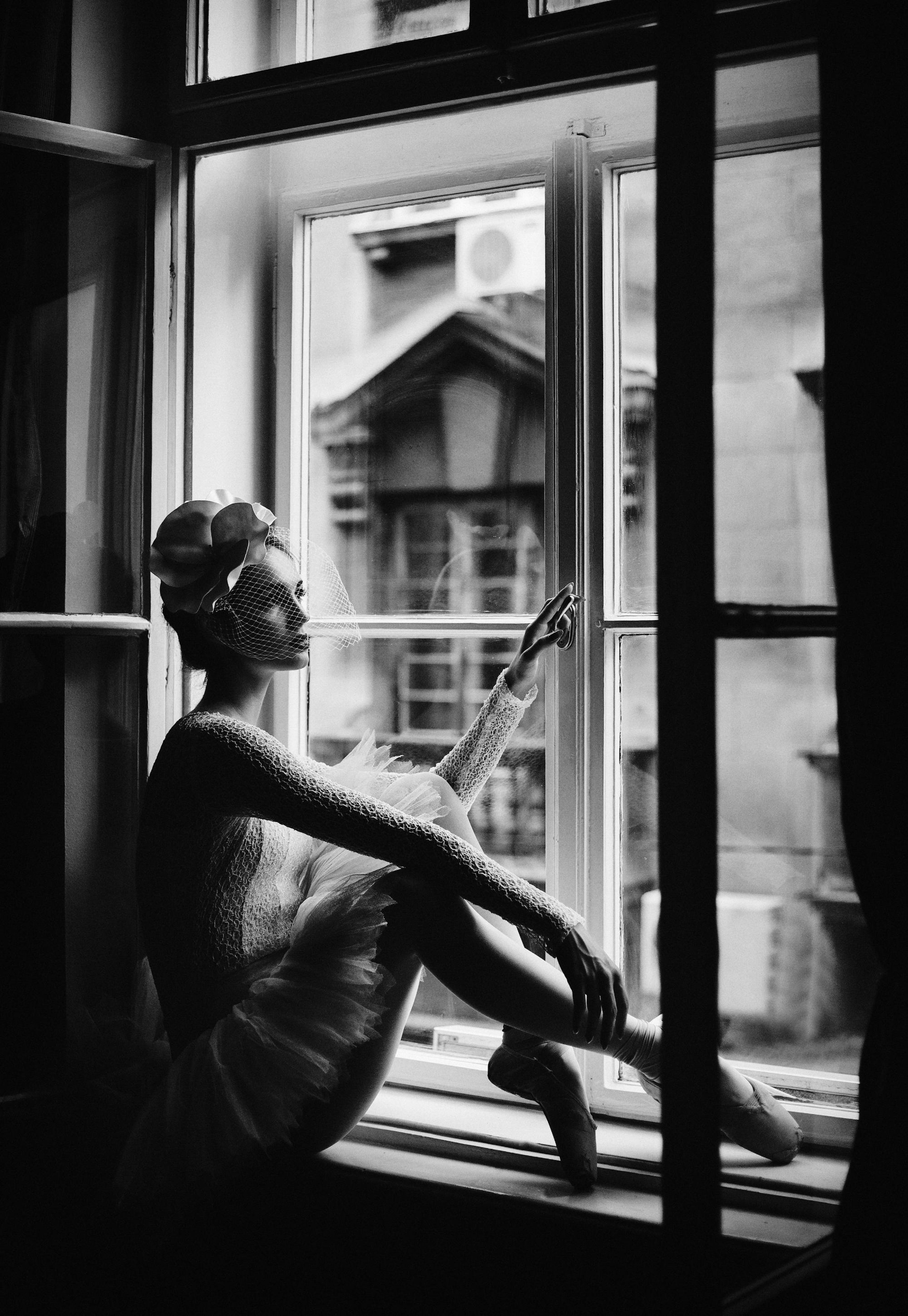 Ballerina In Window Poster 0