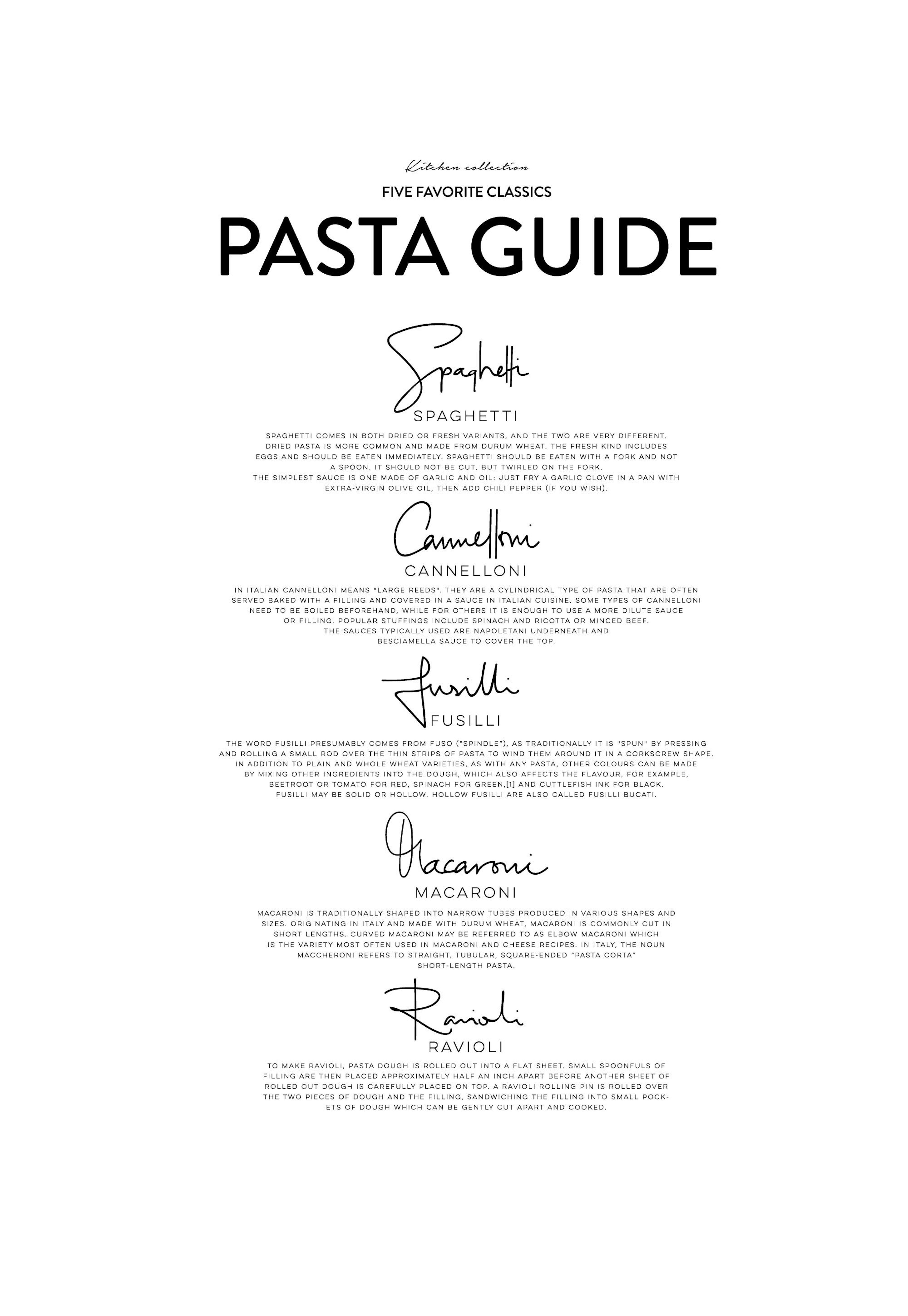 Five Pasta Classics Poster 0
