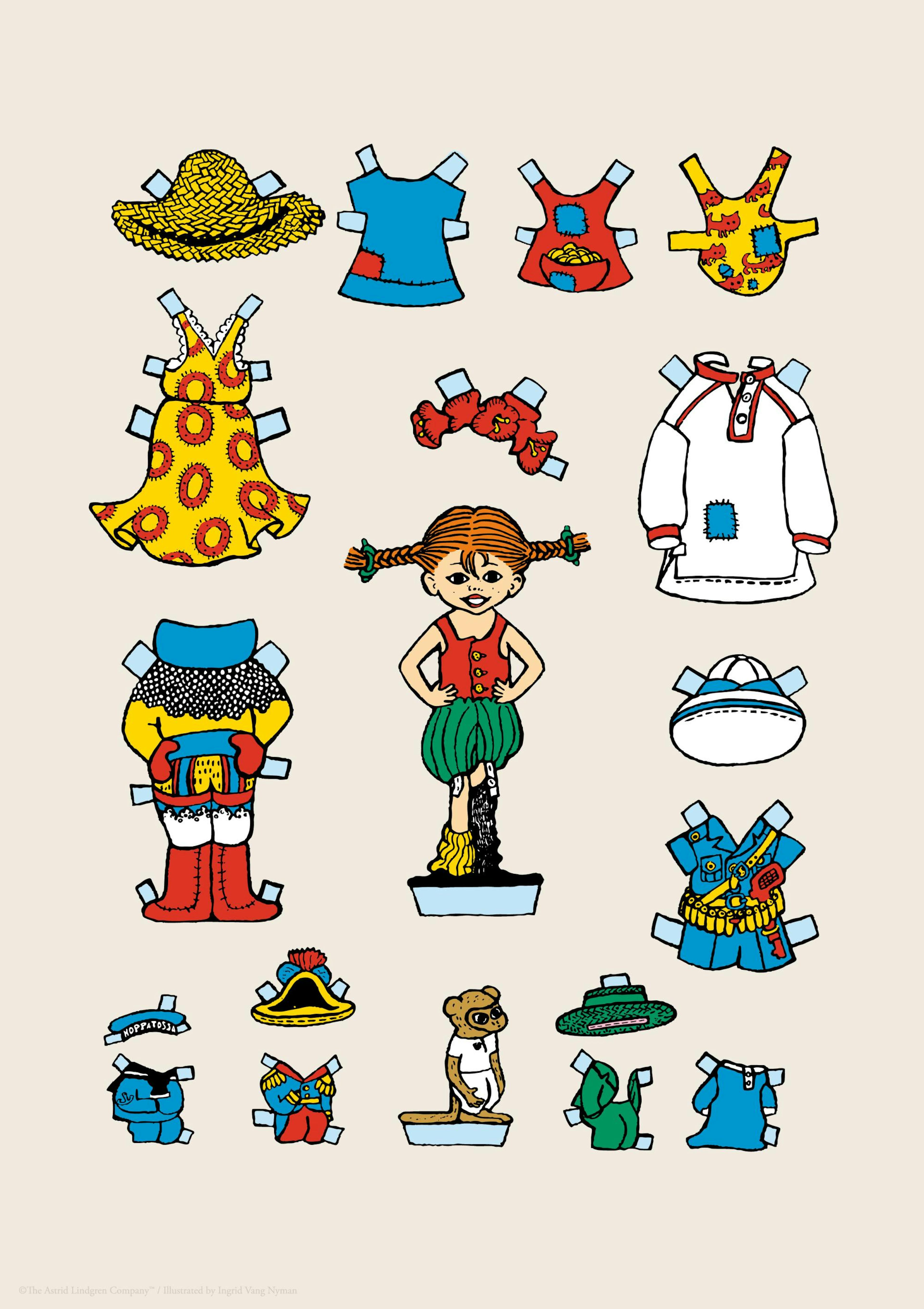 Pippi Langstrumpf Ausschneide-Puppe Poster