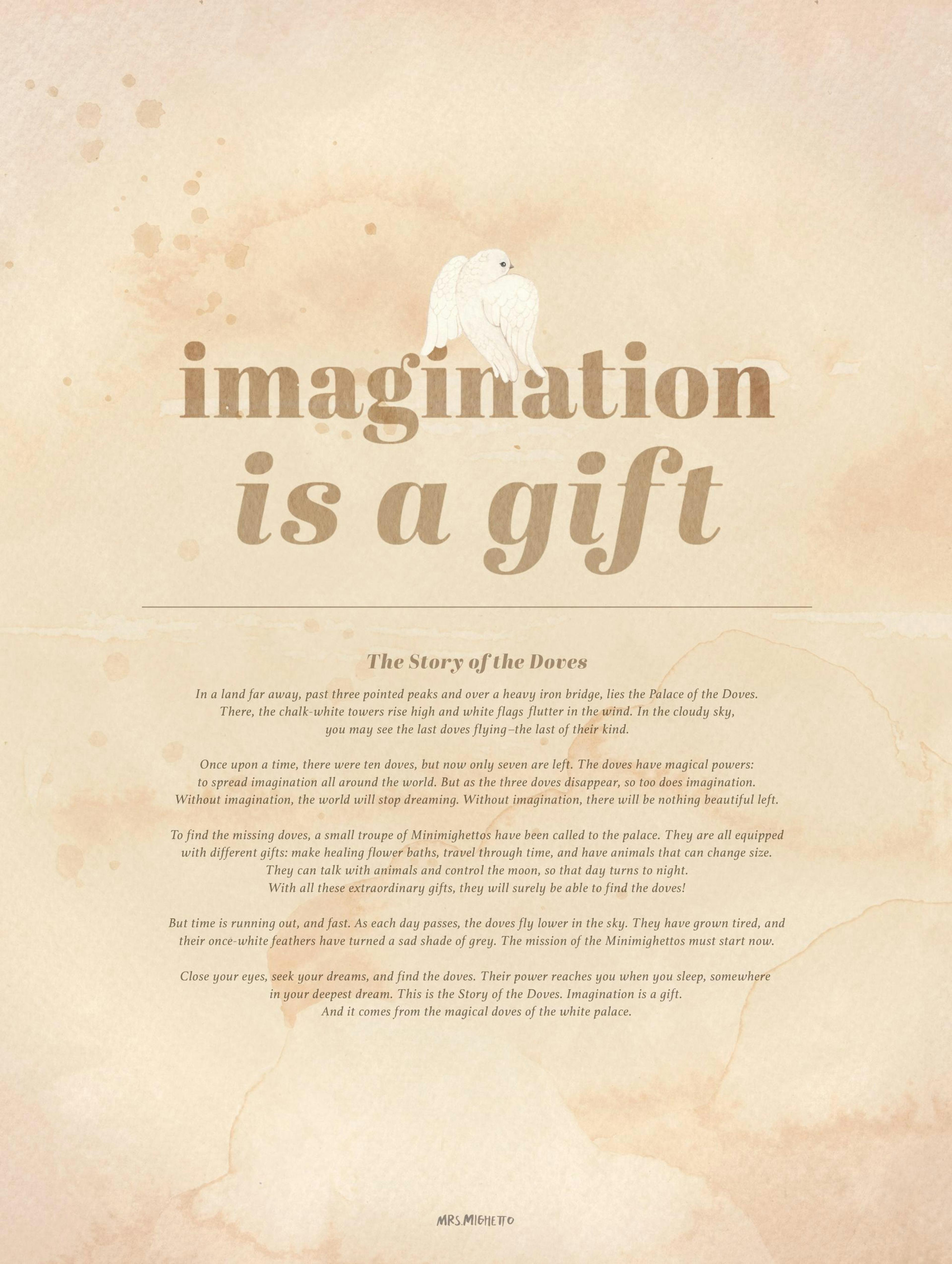 Story of the Doves Beige Poster 0