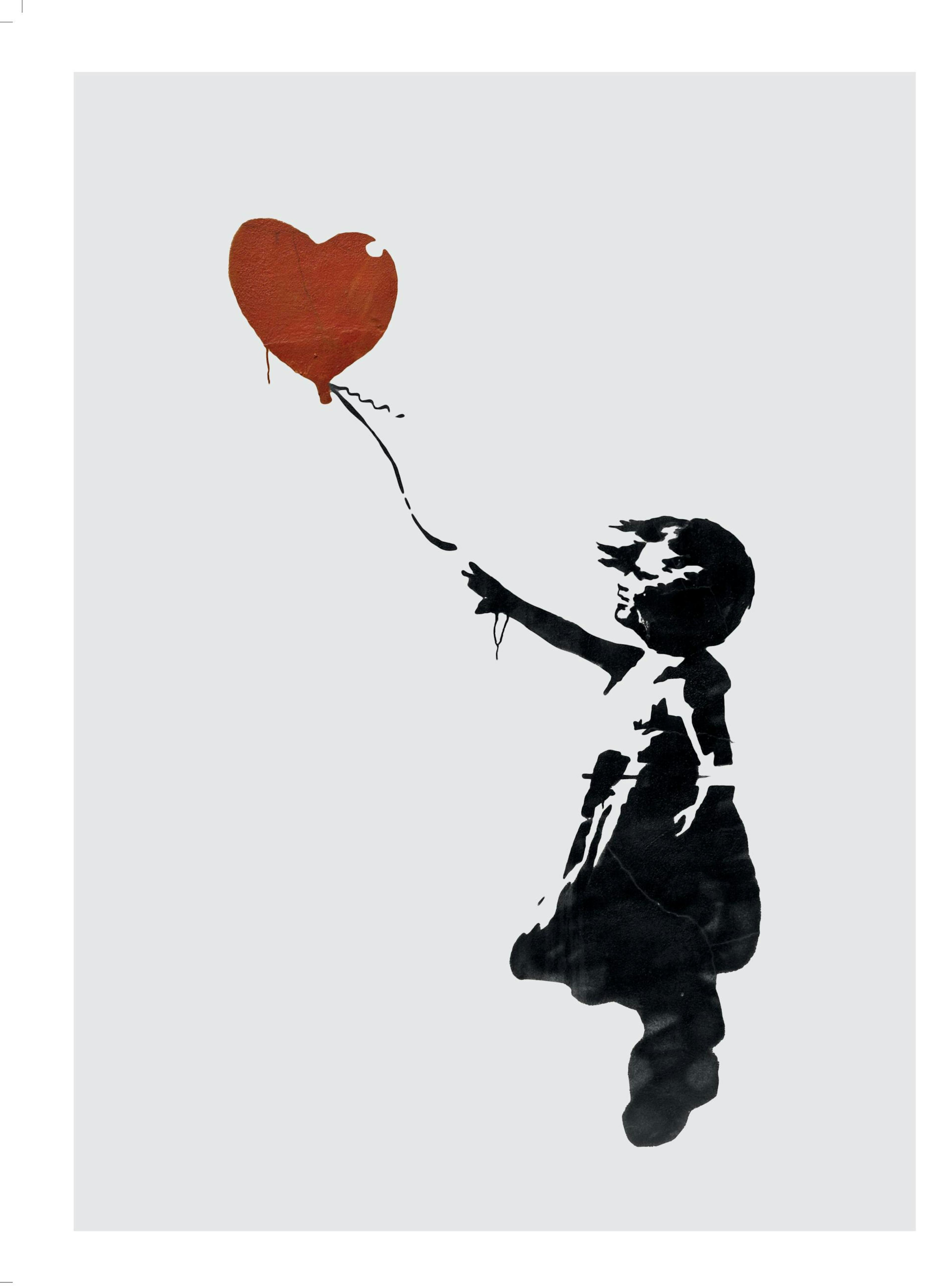 Girl With Love Balloon Grey, Poster