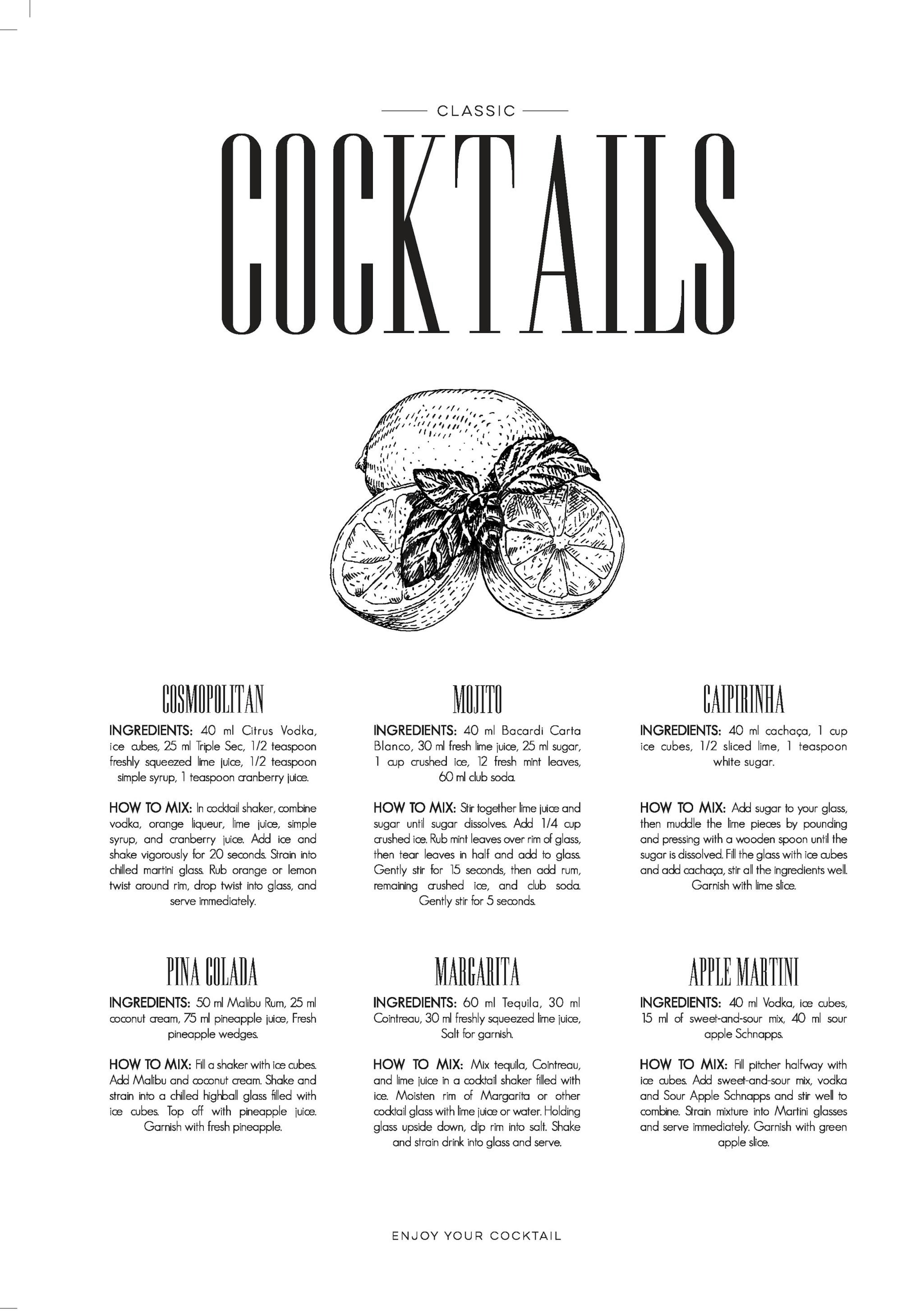Cocktails, Print